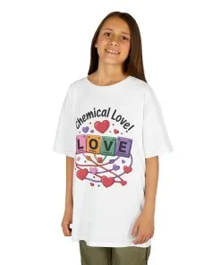 Kids Love Chemistry Girl Tee, Cute Gift for Science Lovers, Valentines Day, Fun Classroom Wear, Adorable Kids Shirt, Colorful Kids Apparel
