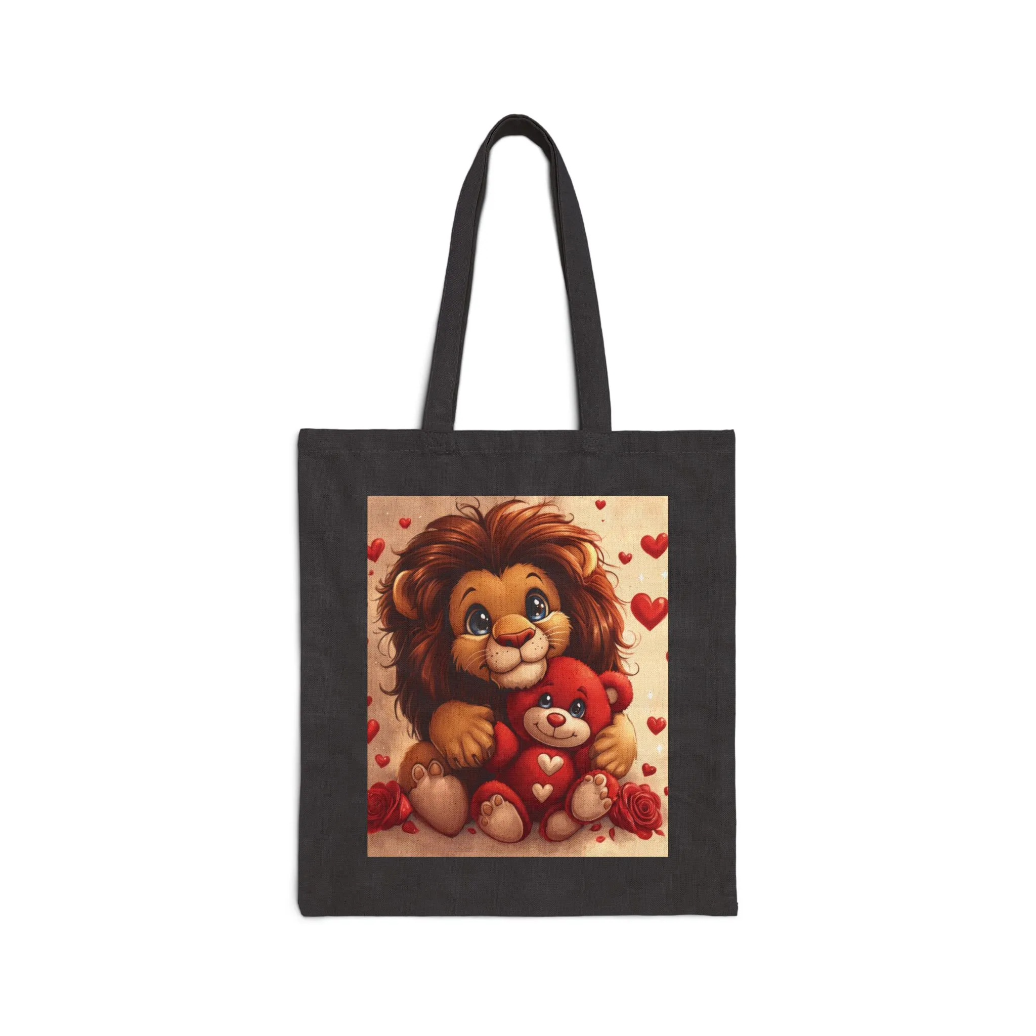 Adorable Lion & Teddy Bear Tote Bag, Cute Gift for Kids, Nursery Decor, Valentine's Day, Eco-Friendly Shopping Bag - Image 7