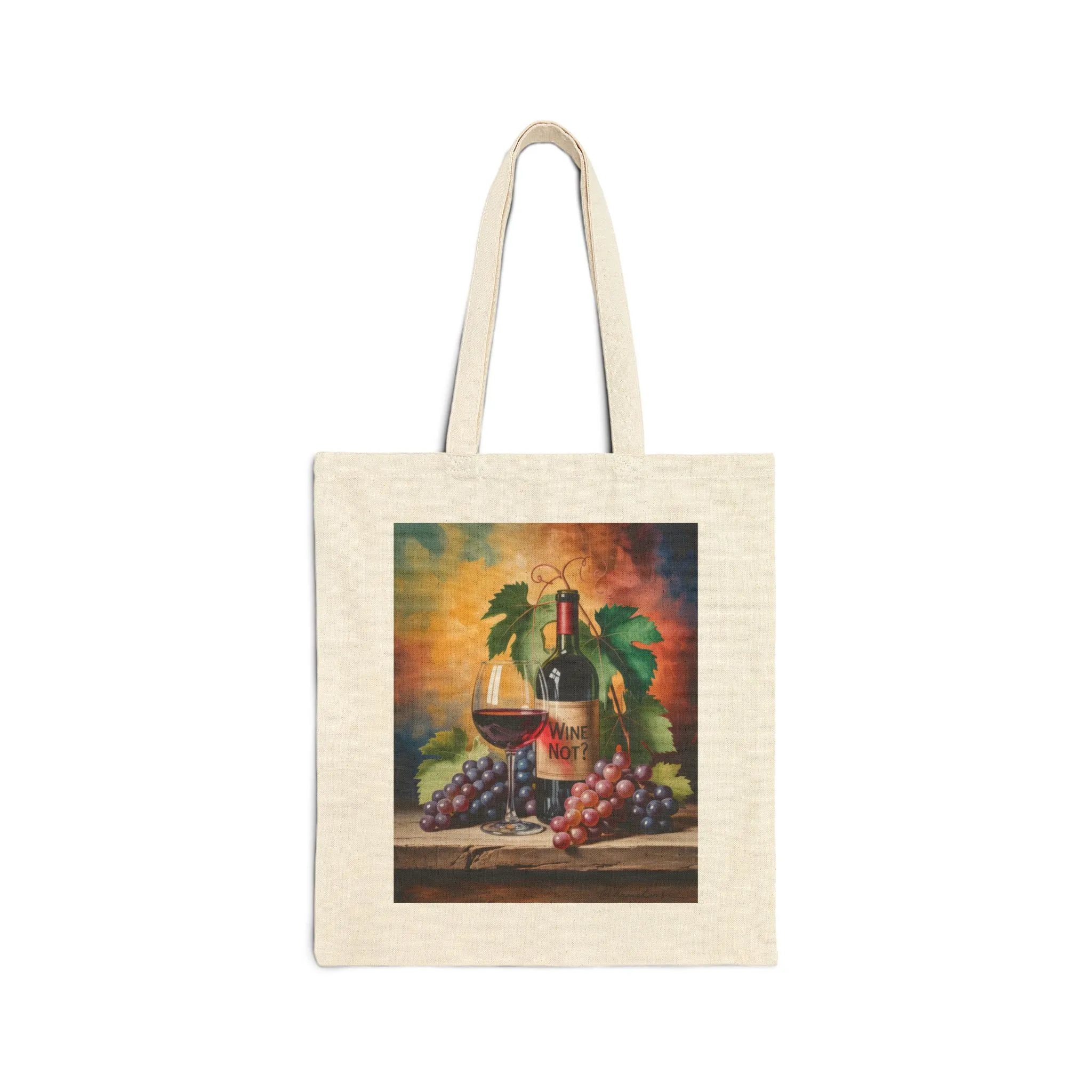 Wine Not Canvas Tote Bag, Eco-Friendly Grocery Bag, Wine Lover Gift, Reusable Shopping Tote, Vintage Art Design, Perfect for Every Occasion - Image 7