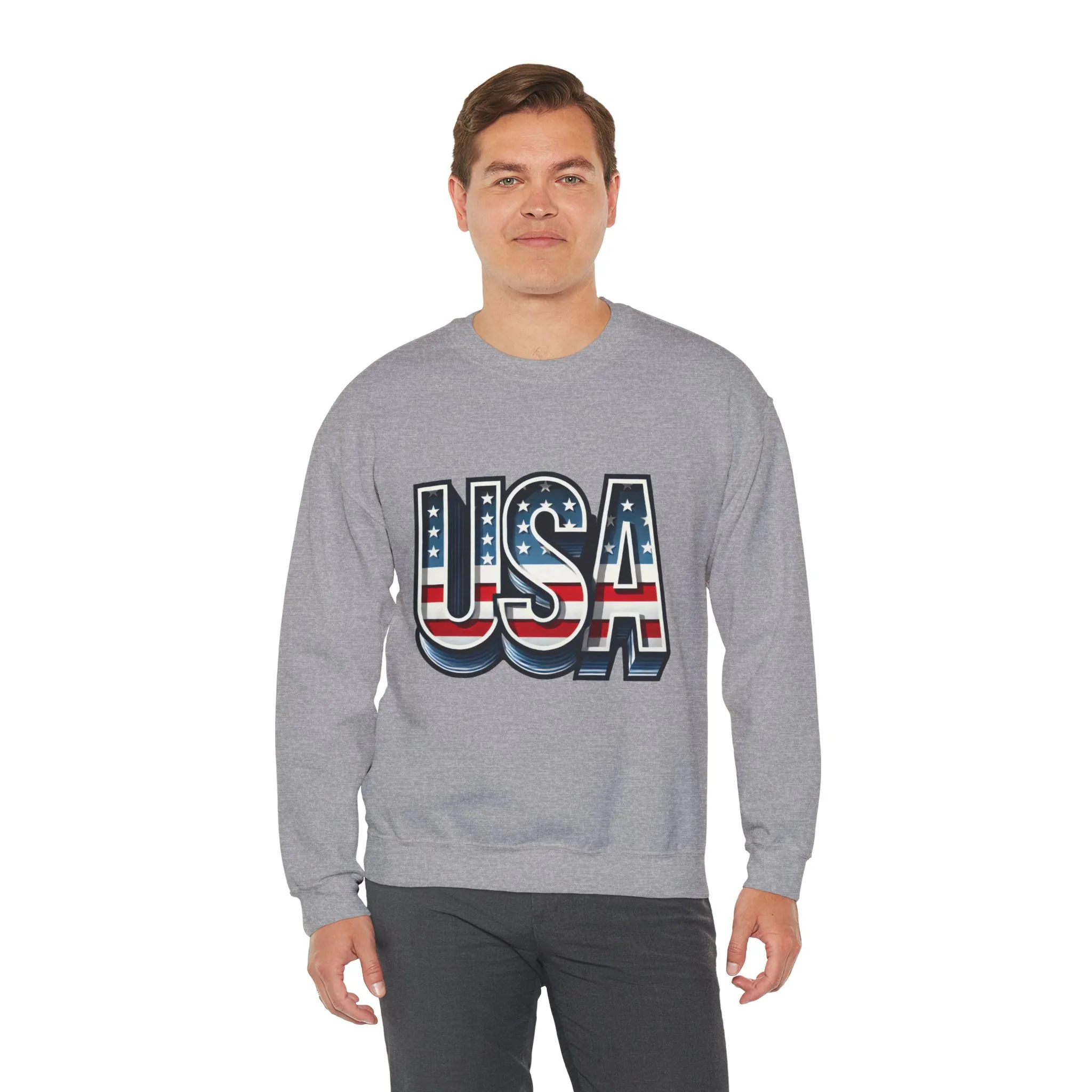 USA Patriotic Crewneck Sweatshirt for All Seasons, Cozy Sweatshirt for Independence Day, Casual Wear, Gift for Friends and Family - Image 9