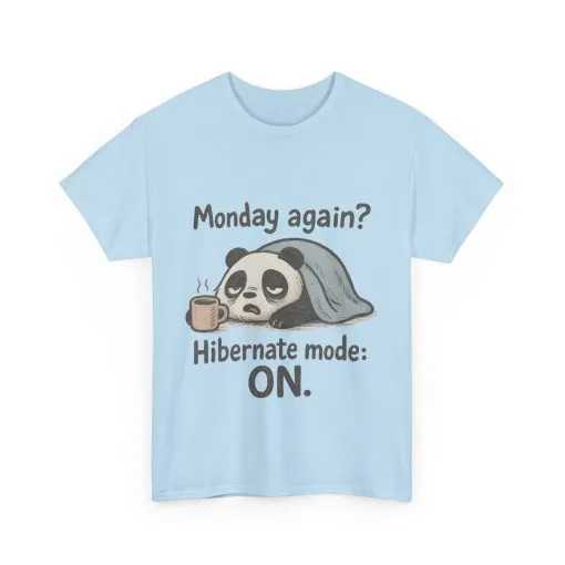 Funny Panda Hibernate Tee, Cute Animal Shirt, Unisex Cotton Tee, Gift for Lazy Days, Monday Motivation T-shirt - Image 36
