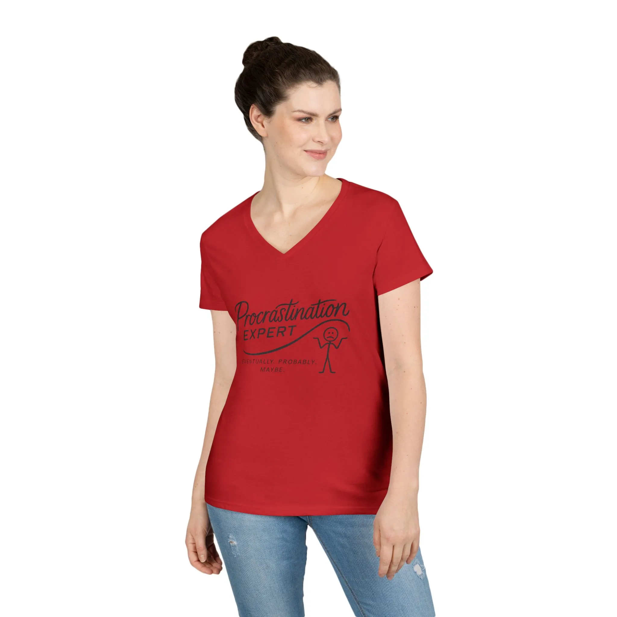 Procrastination Expert V-Neck T-Shirt, Funny Gift for Students, Lazy Days, Work from Home, Relaxing Apparel, Humor Shirt - Image 17