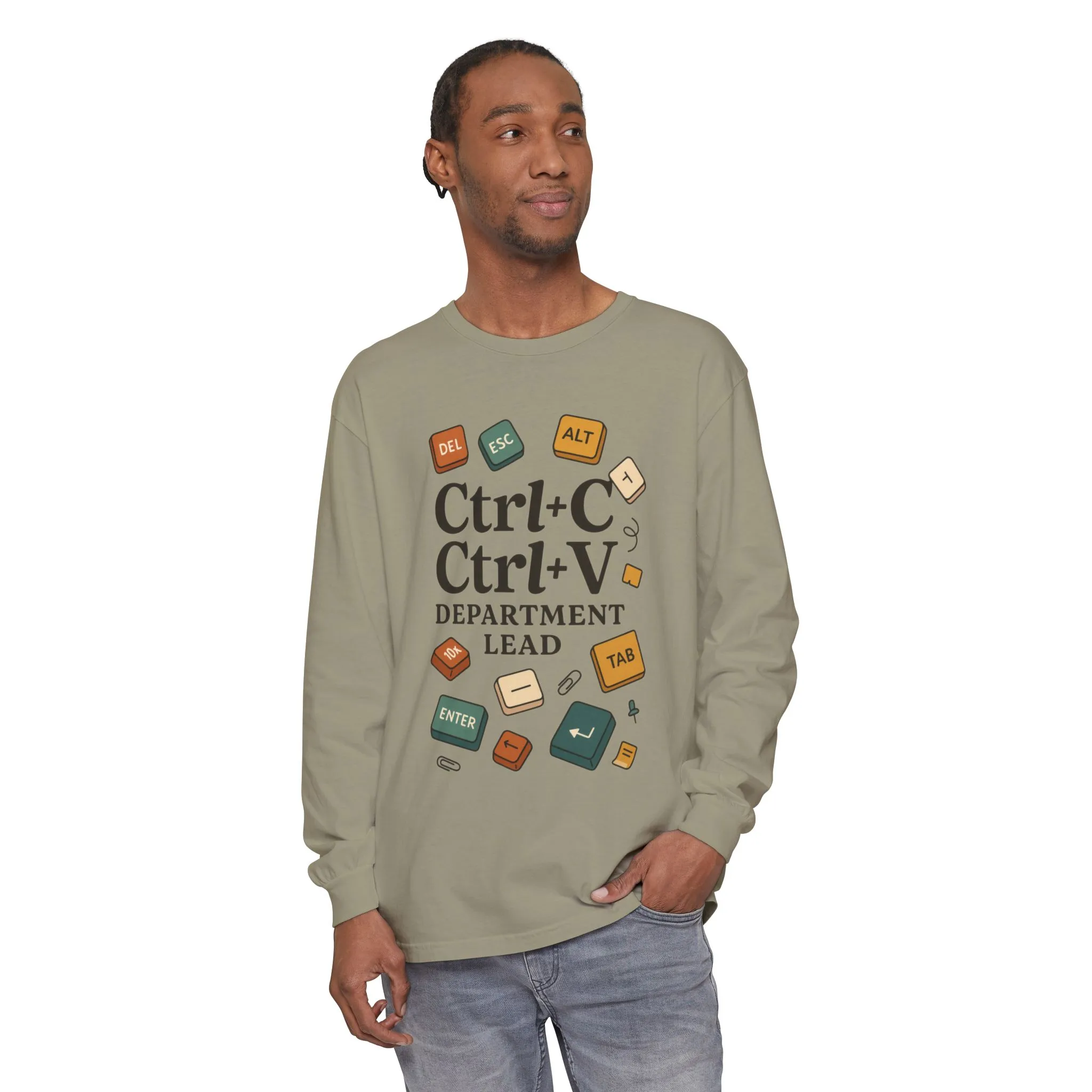 Graphic Long Sleeve Tee, Ctrl+C Ctrl+V Department Lead, Funny Office Humor Shirt, Programmer Gift, Tech Nerd Tee, IT Department Apparel - Image 11