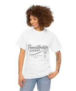 Procrastination Expert Women's Heavy Cotton Tee, Funny T-Shirt, Gift for Students, Casual Wear, Comfy Everyday Tee, Humor Shirt