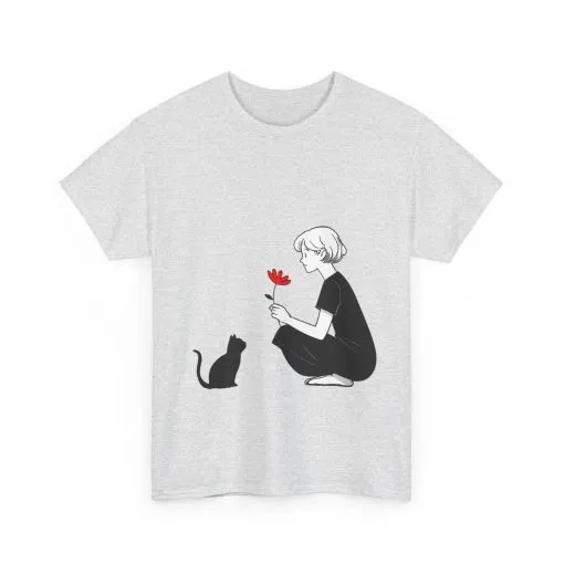 Cat Lover's Heavy Cotton Tee, Cute Cat Shirt, Pet Owner Gift, Animal Lover Apparel, Birthday Gift for Her, Women's Cotton T-Shirt, Cat Lover - Image 9