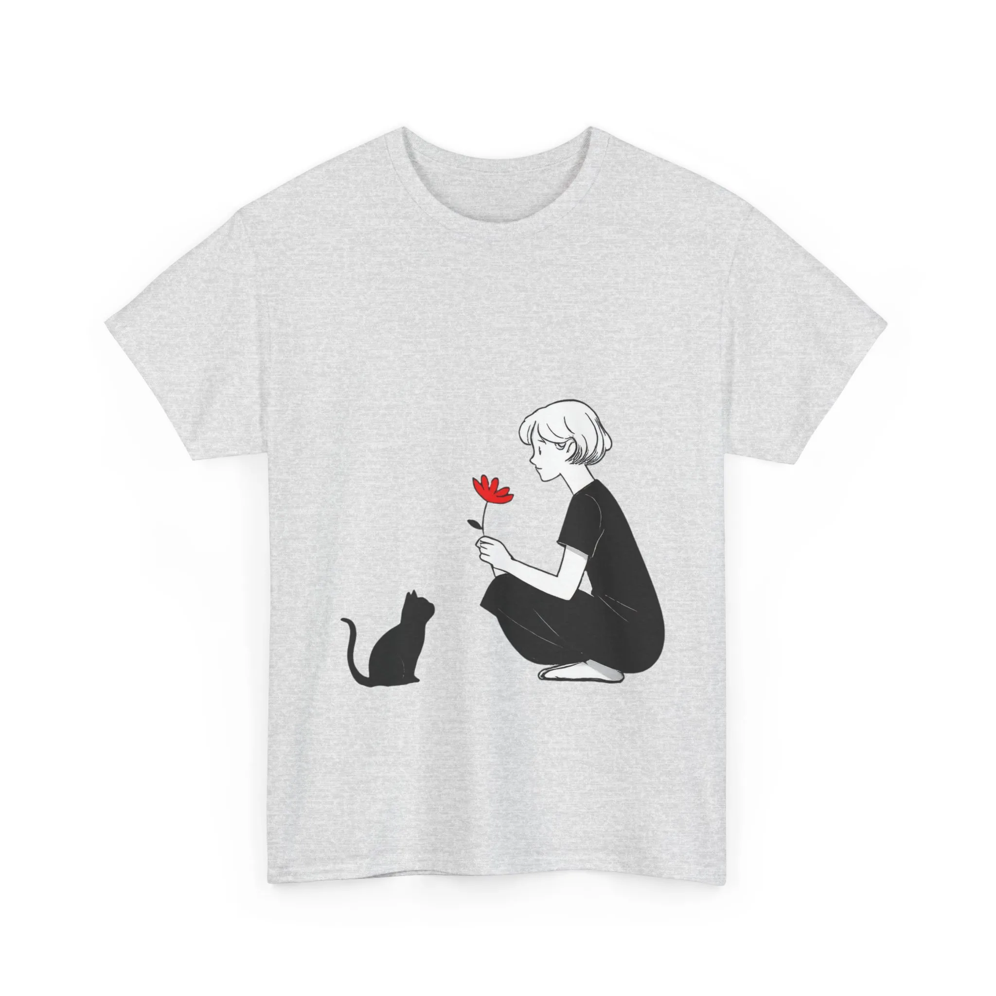 Cat Lover's Heavy Cotton Tee, Cute Cat Shirt, Pet Owner Gift, Animal Lover Apparel, Birthday Gift for Her, Women's Cotton T-Shirt, Cat Lover - Image 9