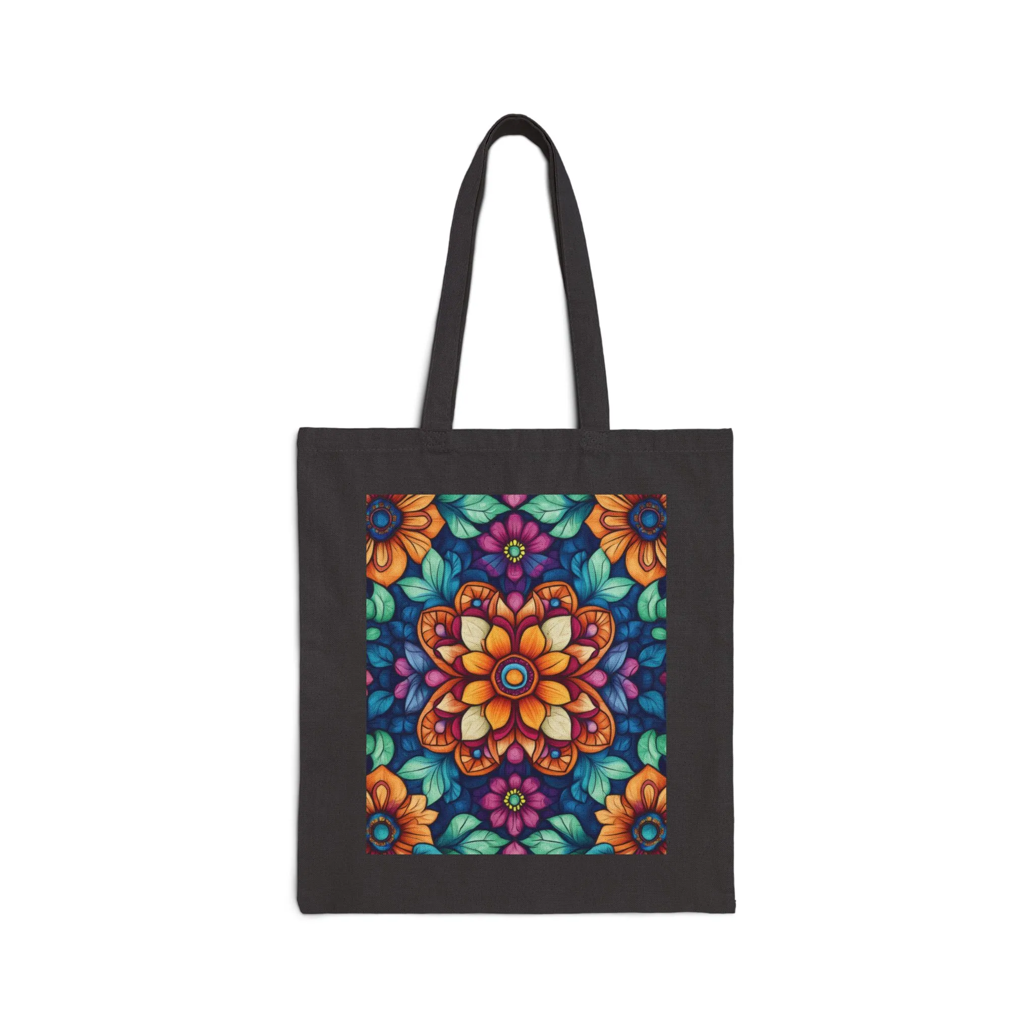 Vibrant Floral Cotton Canvas Tote Bag, Eco-Friendly Grocery Bag, Shopping Tote, Art Tote, Gift for Women - Image 7