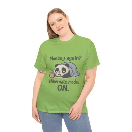 Funny Panda Hibernate Tee, Cute Animal Shirt, Unisex Cotton Tee, Gift for Lazy Days, Monday Motivation T-shirt - Image 31
