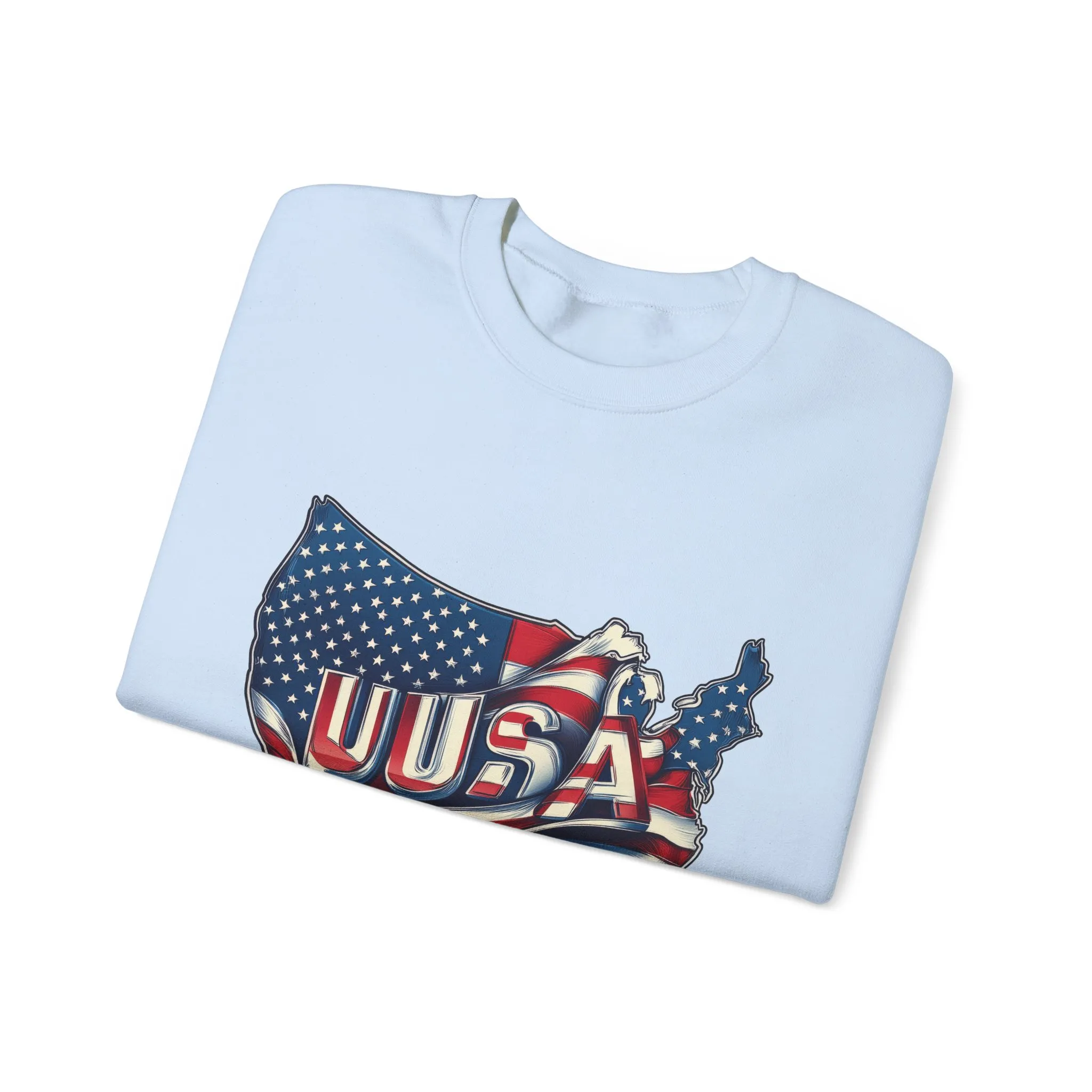 Patriotic USA Crewneck Sweatshirt, Unisex Sweatshirt, American Flag Apparel, Casual Comfort, Great for Independence Day and Holidays - Image 2
