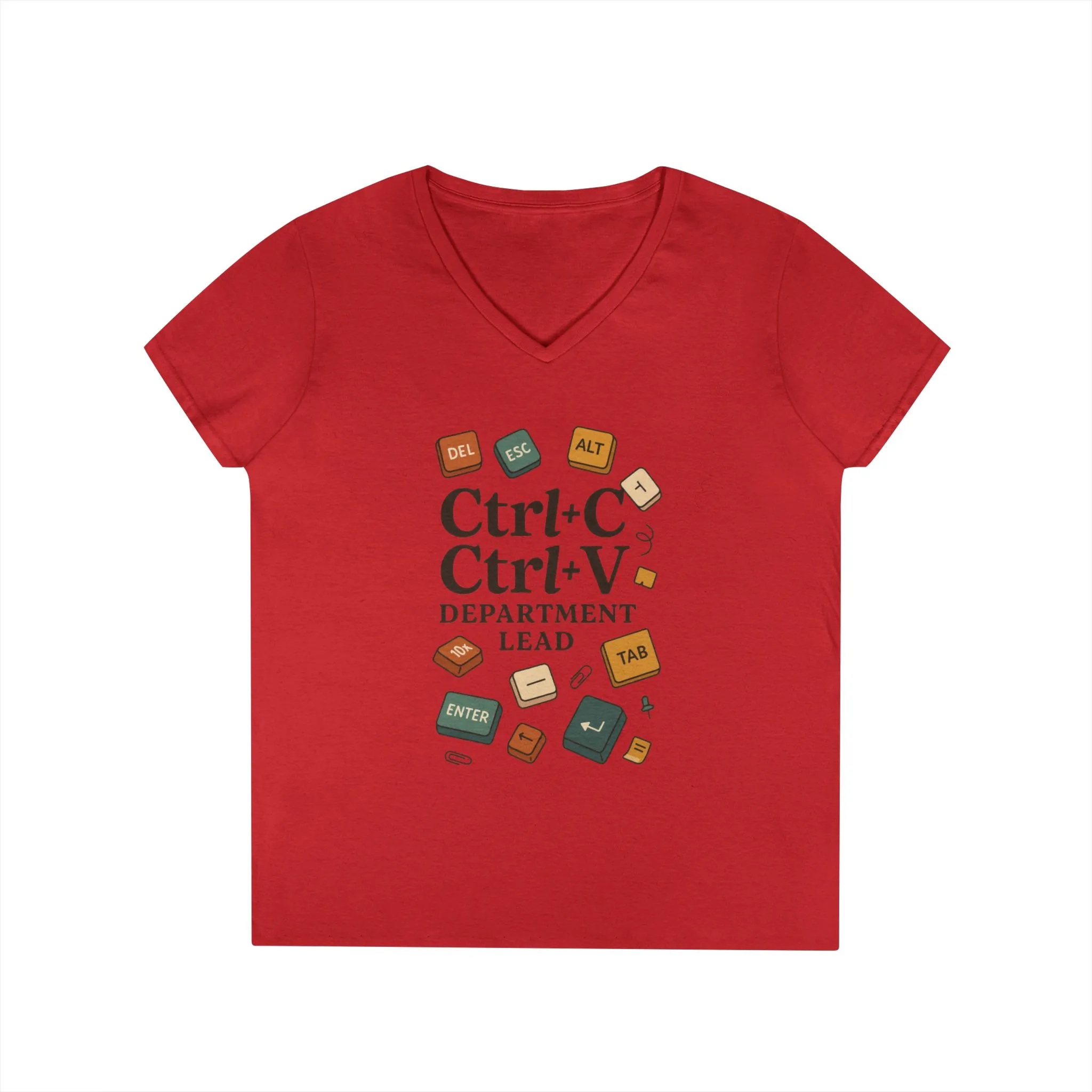 Tech Savvy Ladies V-Neck T-Shirt, Funny Coding Tee, Programmer Gift, Office Humor Top, CTRL C V Shirt, Work From Home Clothes - Image 25