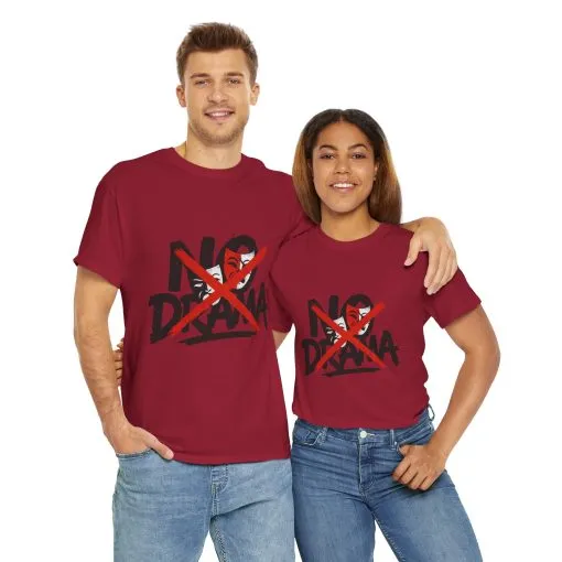 No Drama Unisex Heavy Cotton Tee, Casual Shirt, Gift for Friends, Relaxed Fit, Comfort Wear, Everyday Style - Image 34