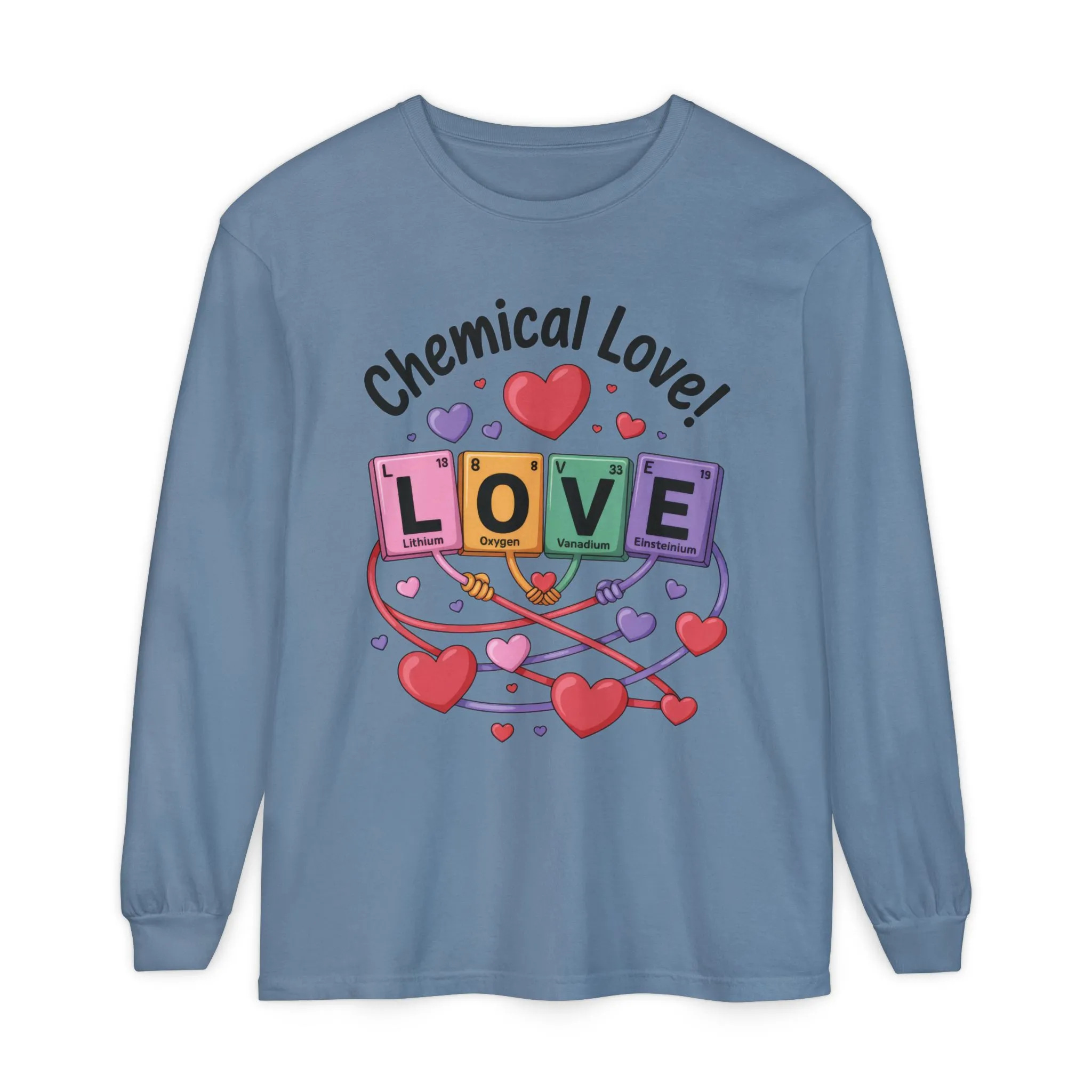 Chemical Love Long Sleeve T-Shirt Women's, Perfect Gift for Science Lovers, Valentine's Day, Chemistry Enthusiasts, Casual Wear, Cute - Image 7