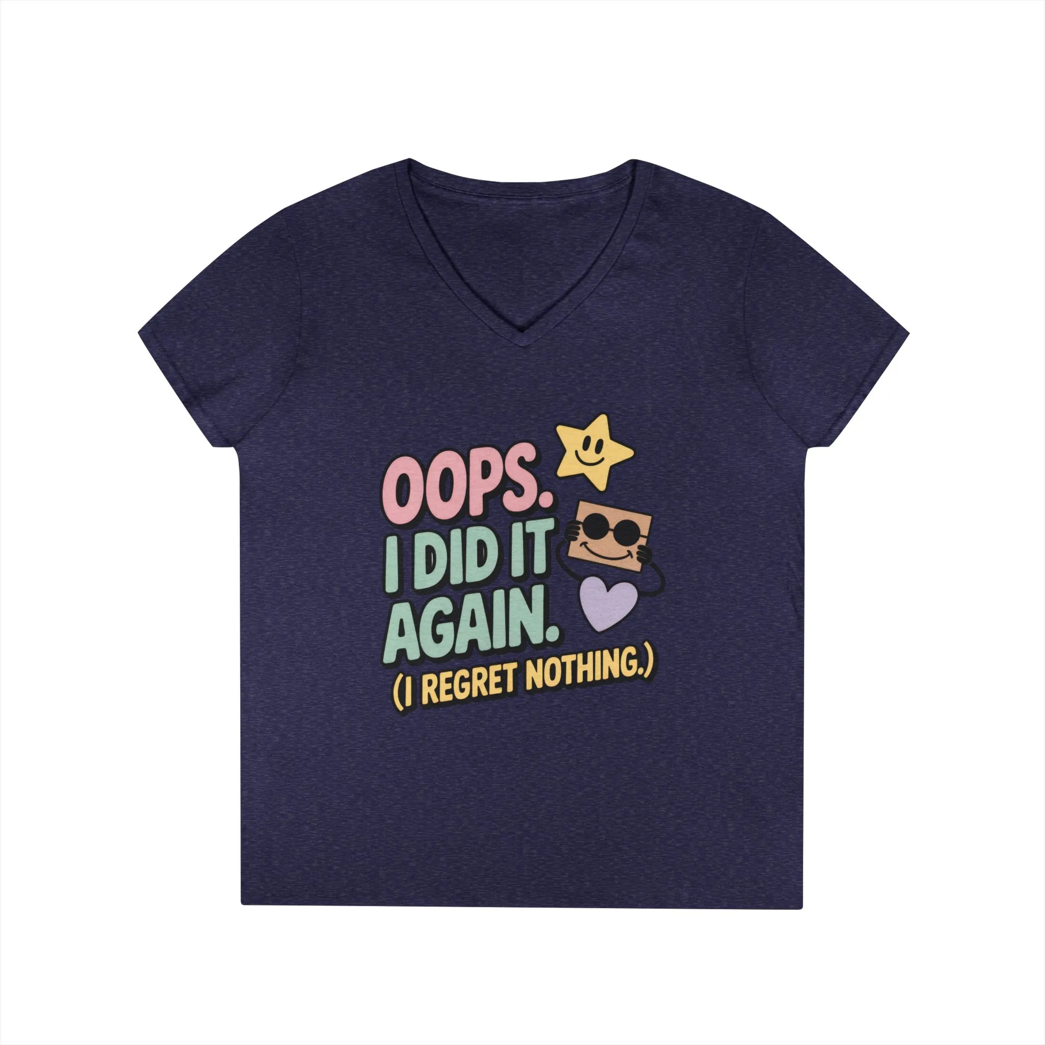Oops! I Did It Again Ladies' V-Neck T-Shirt, Fun Casual Tee, Perfect Gift, Casual Statement Wear, Positive Message Women's T-Shirt - Image 12
