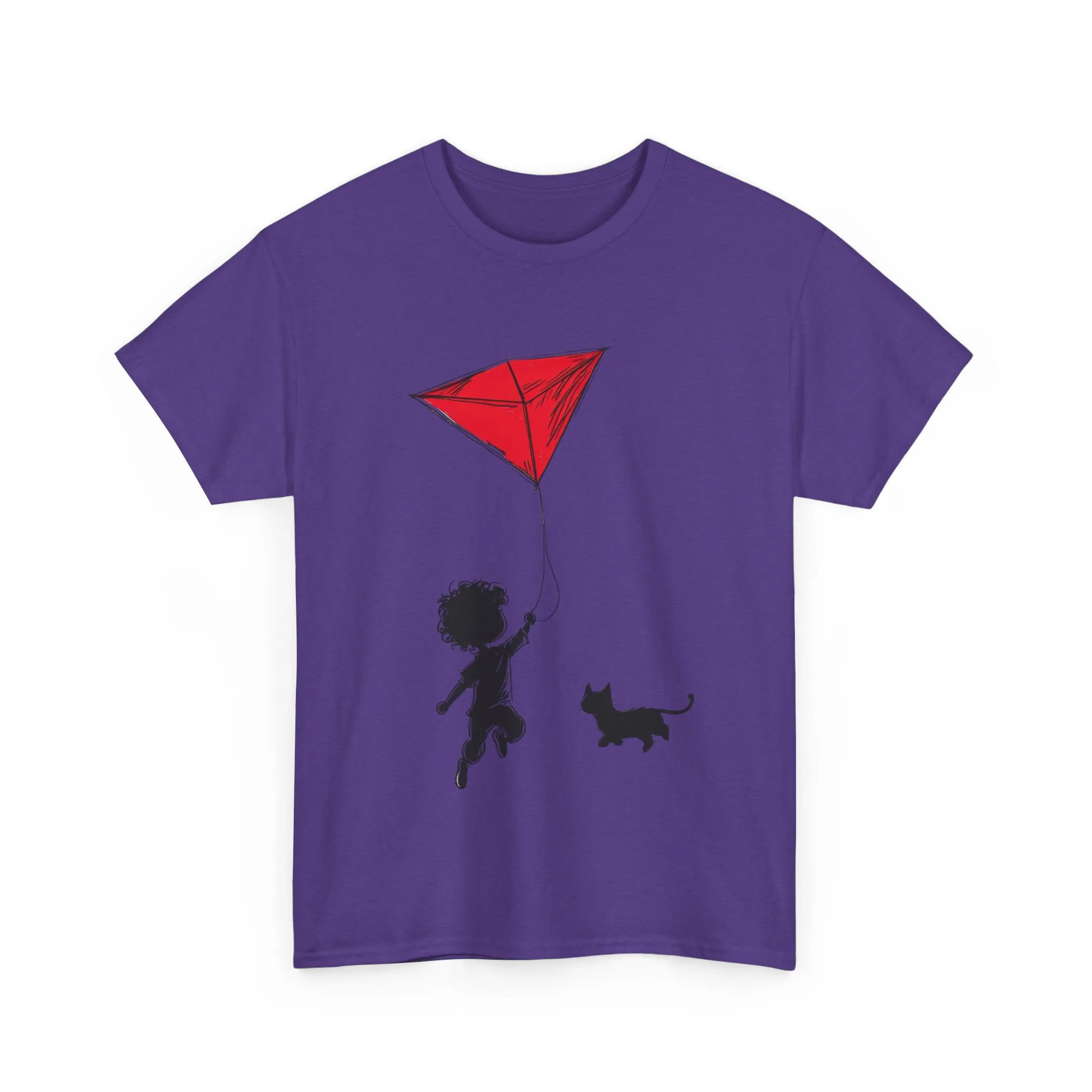 Cute Kid and Cat Design T-Shirt, Playful Gift for Cat Lovers, Summer Style, Cat Lover T-Shirt, Gift for Cat Owners, Women's Cotton T-Shirt - Image 29