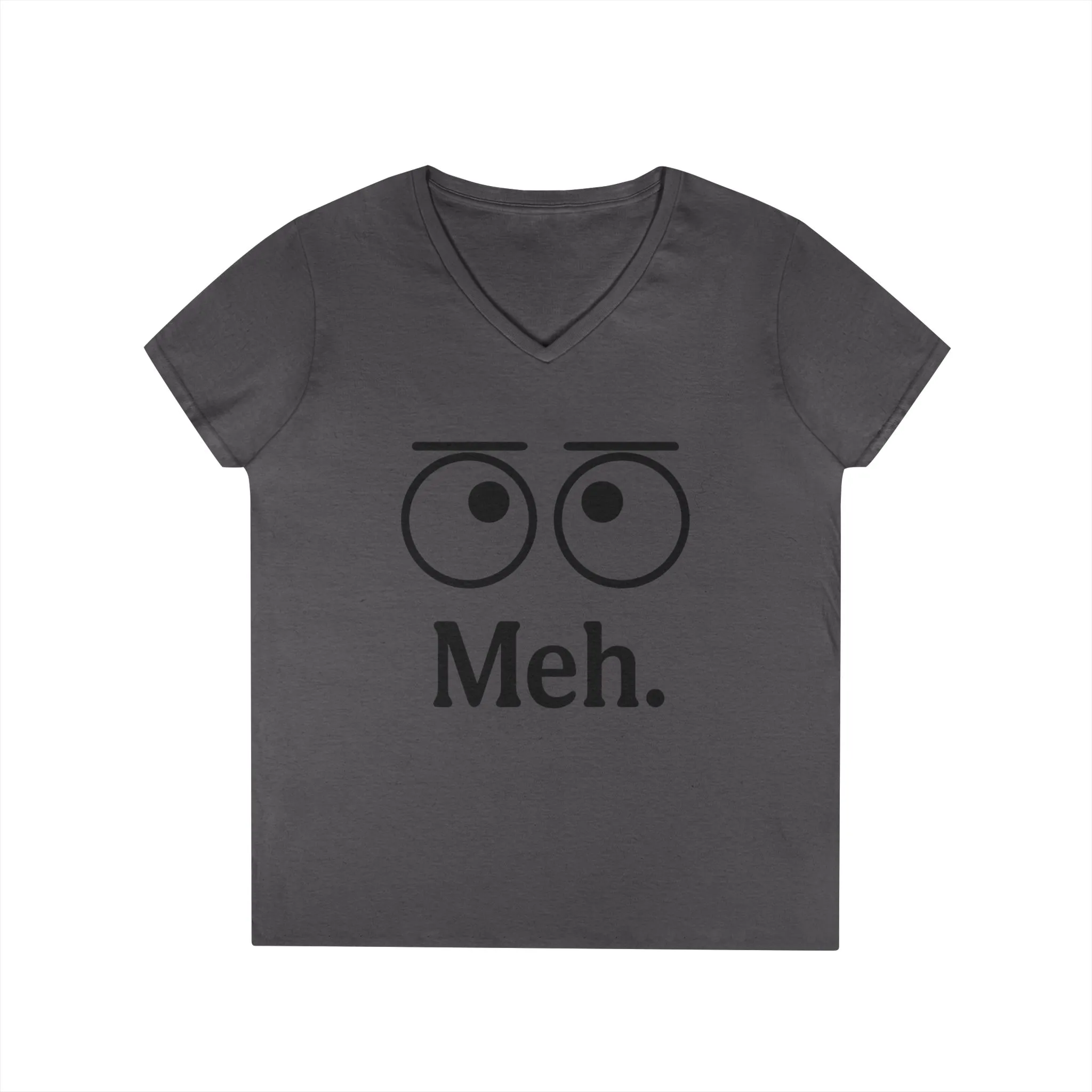 Funny Ladies' V-Neck T-Shirt - "Meh." Graphic, Casual Humor Tee, Gift for Her, Everyday Wear, Cute Top - Image 22