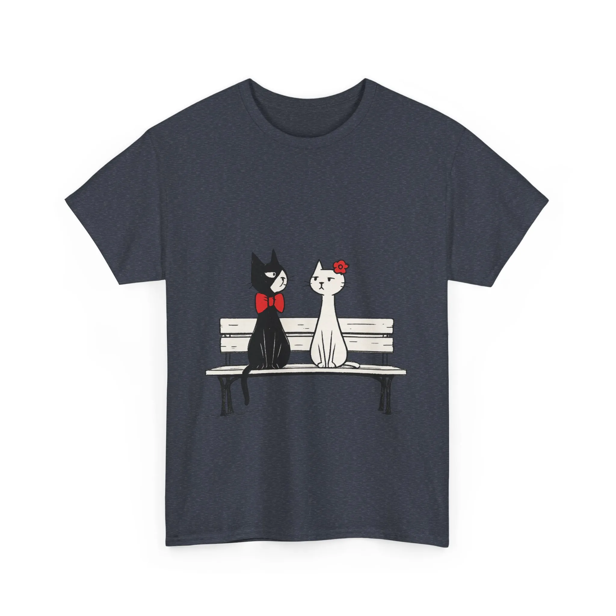 Cute Cat Lovers Tee, Unisex Heavy Cotton Tee for Pet Owners, Funny Cat Shirt, Gift for Cat Lovers, Casual T-Shirt, Animal Art Tee - Image 19