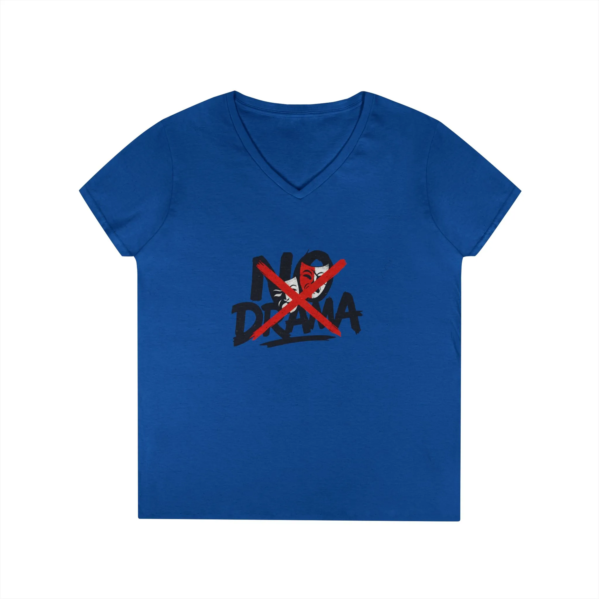 No Drama Ladies' V-Neck T-Shirt, Casual Graphic Tee, Perfect for Everyday Vibes, Gift Idea for Friends, Fun Statement Top, Mood Daily Modes - Image 8