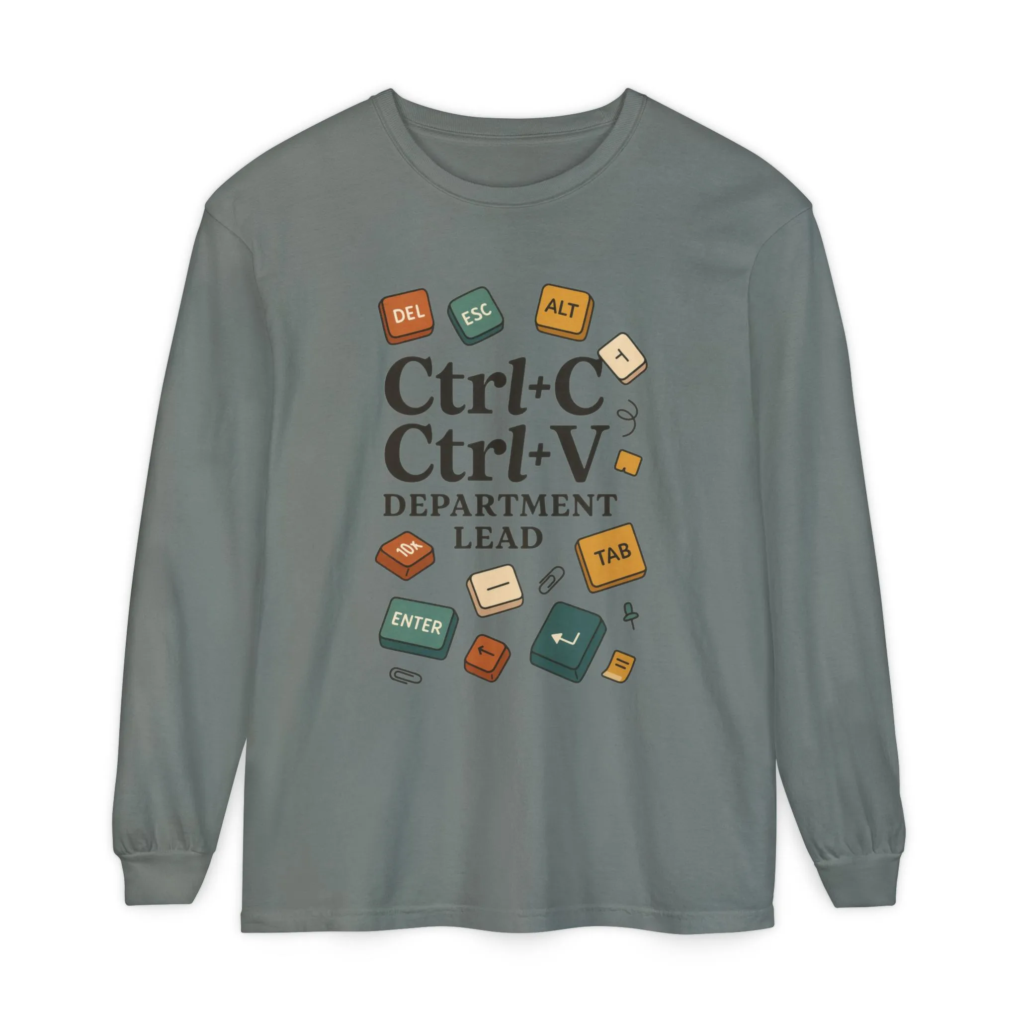Graphic Long Sleeve Tee, Ctrl+C Ctrl+V Department Lead, Funny Office Humor Shirt, Programmer Gift, Tech Nerd Tee, IT Department Apparel - Image 13