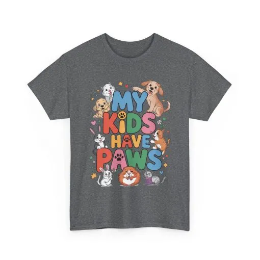 My Kids Have Paws Shirt, Cute Pet Mom Tee, Dog Cat Bunny Lover Gift, Funny Animal Parent T-Shirt, Gift for Pet Parents, Cute Pet T-Shirt - Image 6