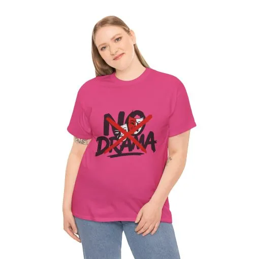 No Drama Unisex Heavy Cotton Tee, Casual Shirt, Gift for Friends, Relaxed Fit, Comfort Wear, Everyday Style - Image 22