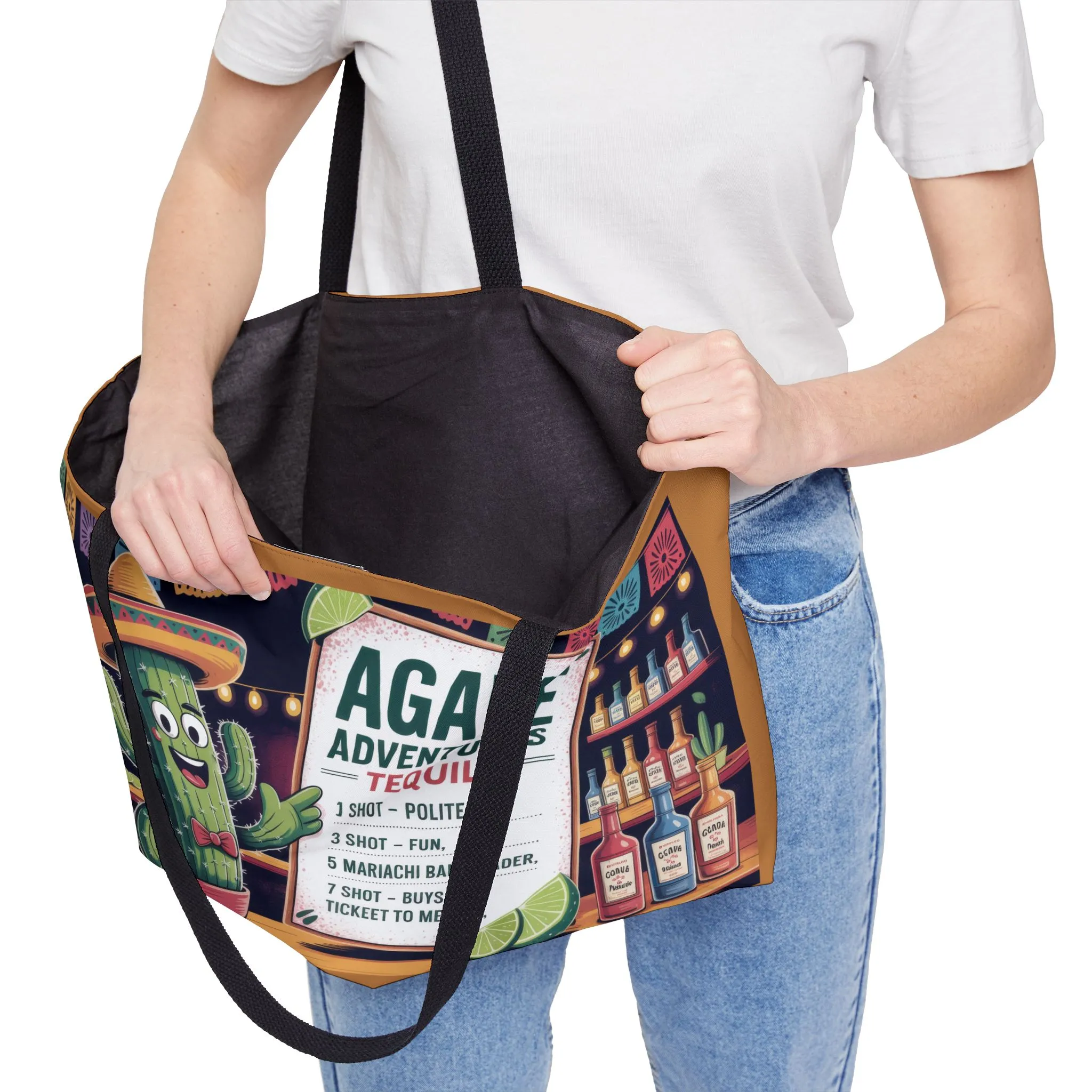 Vibrant Cactus Weekender Tote Bag for Travel & Fun, Summer Getaway Bag, Beach Day Tote, Festival Carryall, Tequila Lover Gift - Image 2