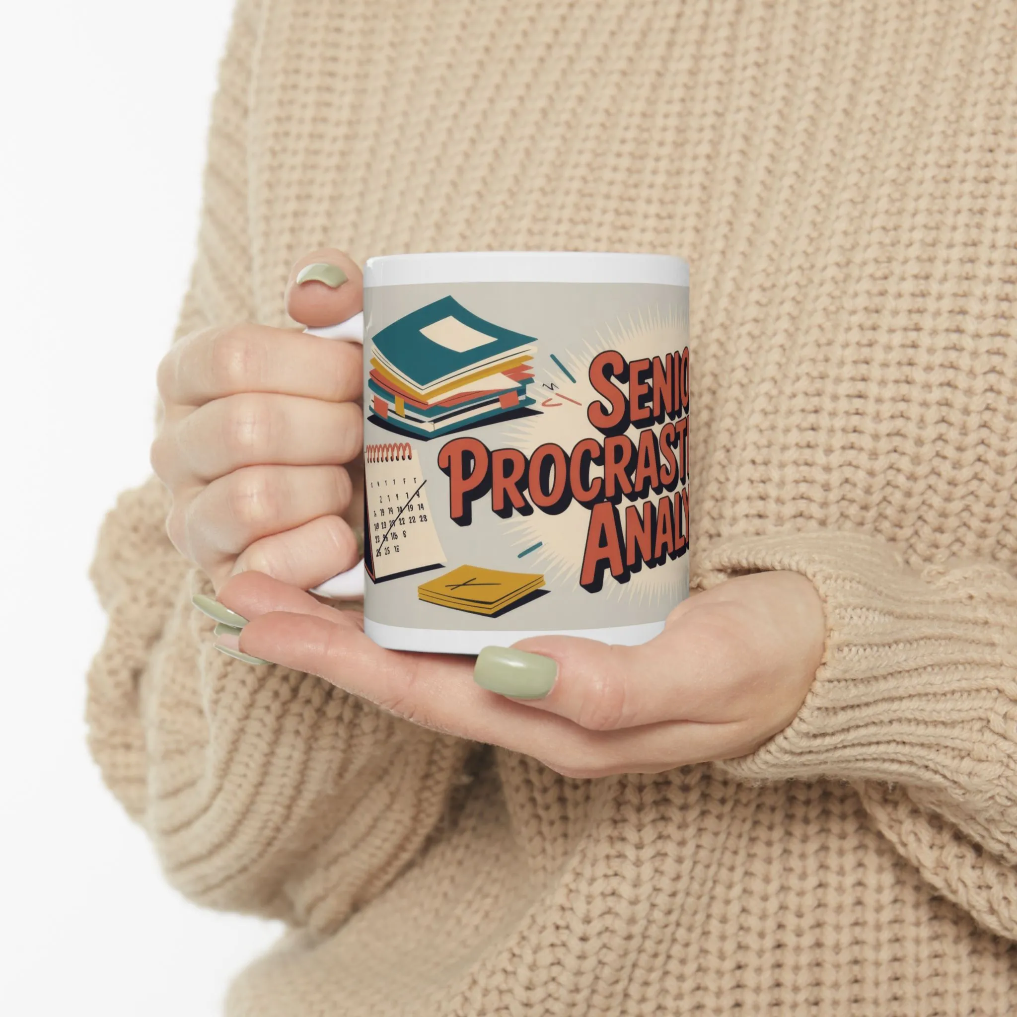 Senior Procrastination Analyst Mug, Funny Coffee Cup for Office, Gift for Coworkers, Humorous Ceramic Mug, Deadline Joke Coffee Mug - Image 8