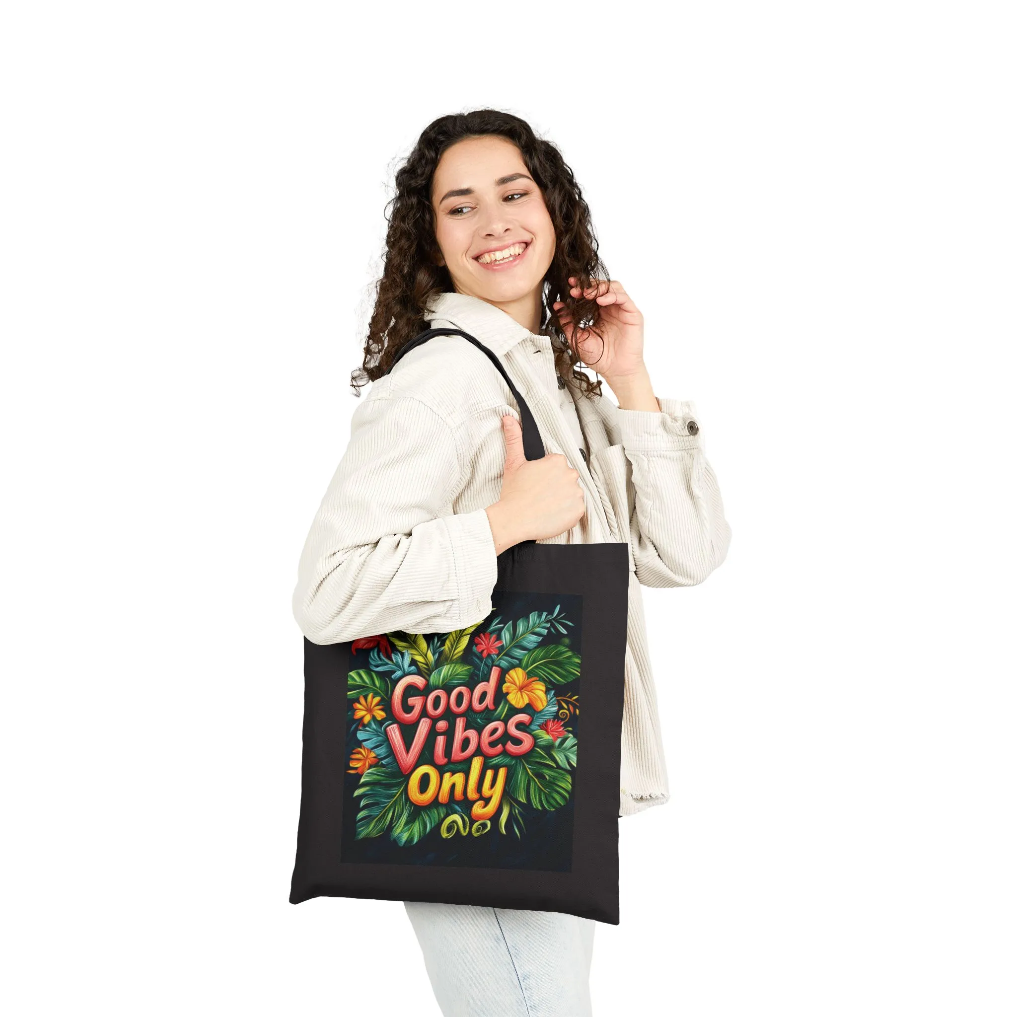 Good Vibes Only Tote Bag | Eco-Friendly Cotton Bag, Beach Bag, Shopper, Gift for Friends, Positive Energy Bag - Image 3