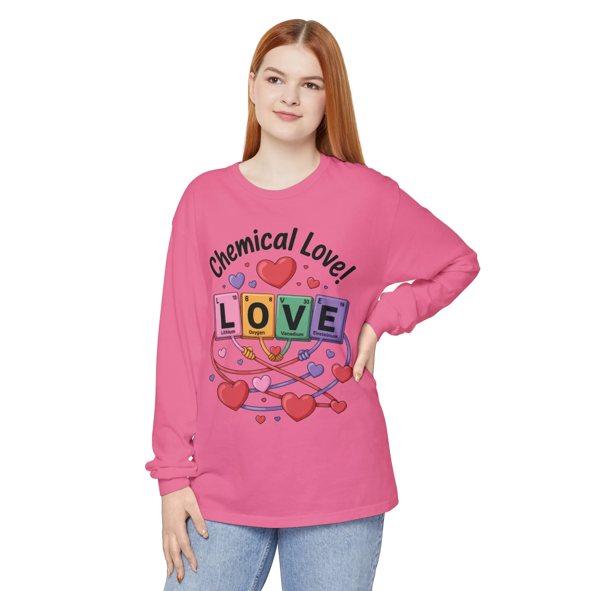 Chemical Love Long Sleeve T-Shirt Women's, Perfect Gift for Science Lovers, Valentine's Day, Chemistry Enthusiasts, Casual Wear, Cute - Image 18