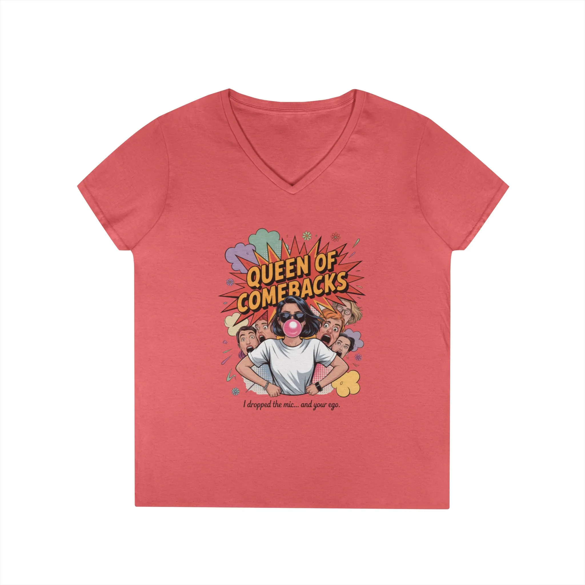 Queen of Comebacks V-Neck T-Shirt, Funny Graphic Tee, Gift for Friends, Humor Apparel, Casual Wear, Comedic Shirt - Image 19