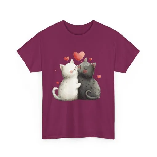 Cute Cat Love T-Shirt, Adorable Feline Couple Tee, Gift for Cat Lovers, Valentine's Day Shirt, Cozy Everyday Wear, Cat Mom T-Shirt - Image 33