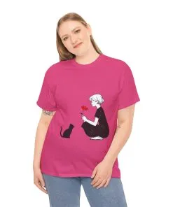 Cat Lover's Heavy Cotton Tee, Cute Cat Shirt, Pet Owner Gift, Animal Lover Apparel, Birthday Gift for Her, Women's Cotton T-Shirt, Cat Lover