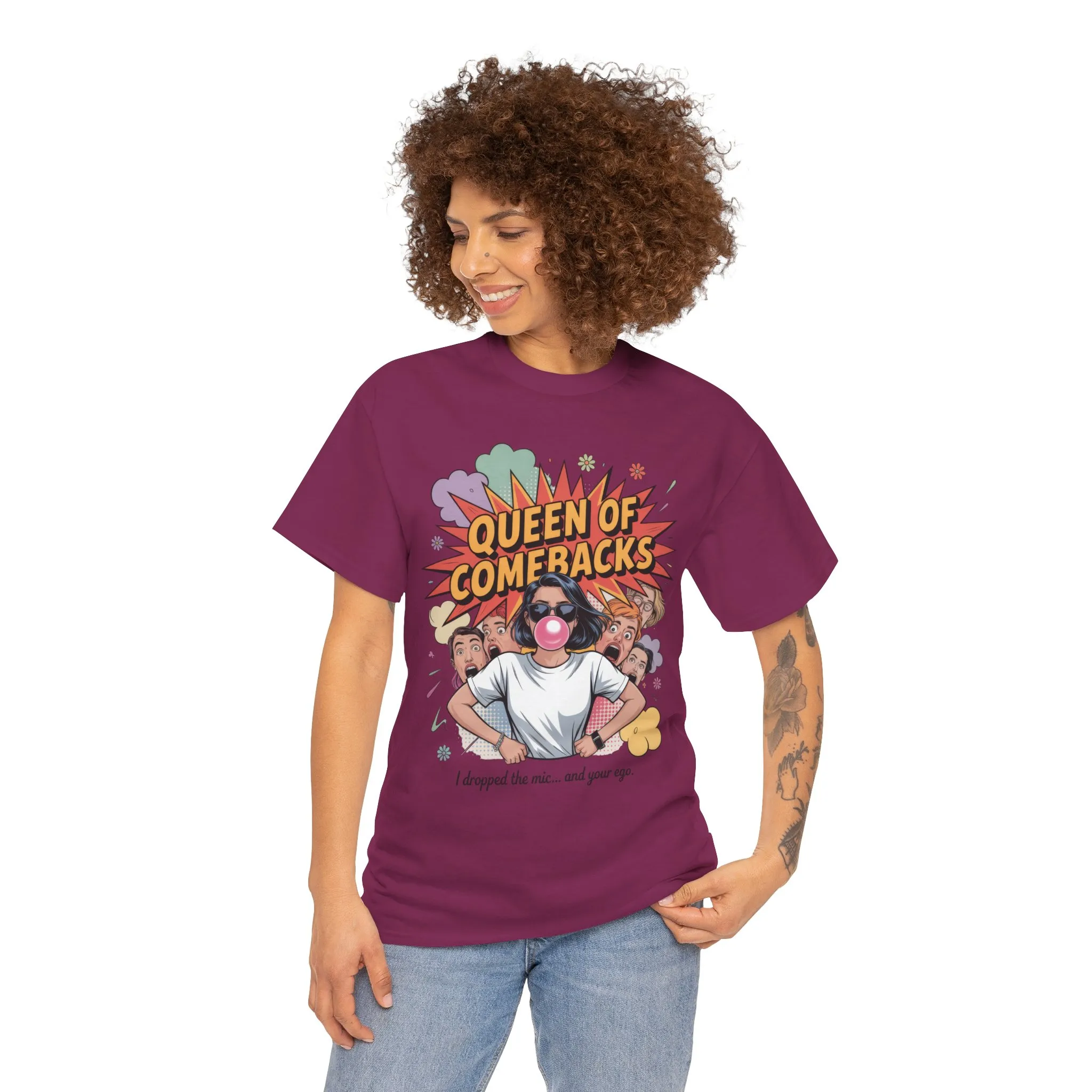 Funny Women's T-Shirt, Queen of Comebacks Tee, Funny Graphic T-Shirt, Heavy Cotton Shirt, Gift for Her, Casual Wear, Comedy Apparel - Image 29