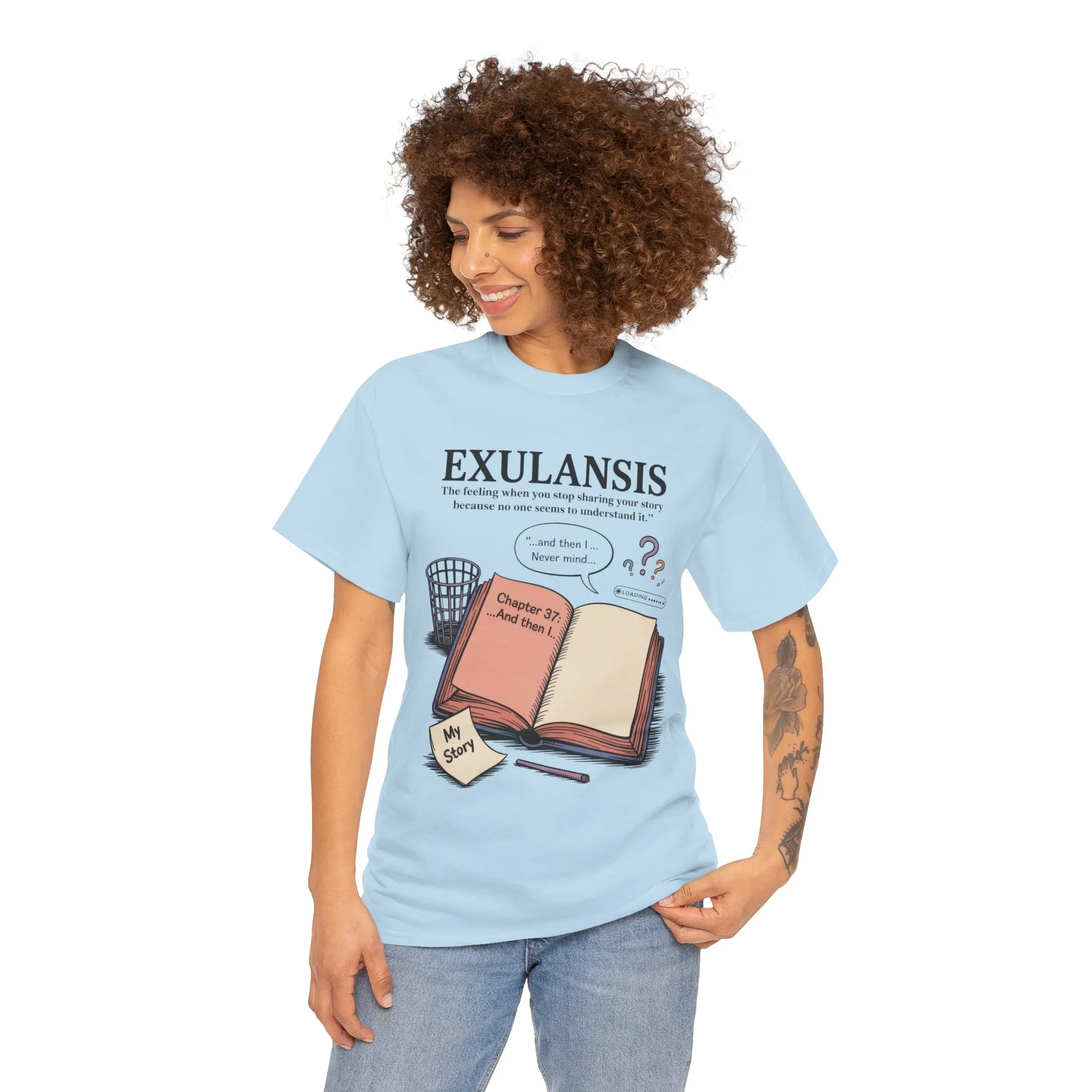 Exulansis Shirt, Emotional Aesthetic Word Tee, Deep Meaning Typography Graphic Tee, Women's Heavy Cotton Tee, deep meaning t shirt - Image 34