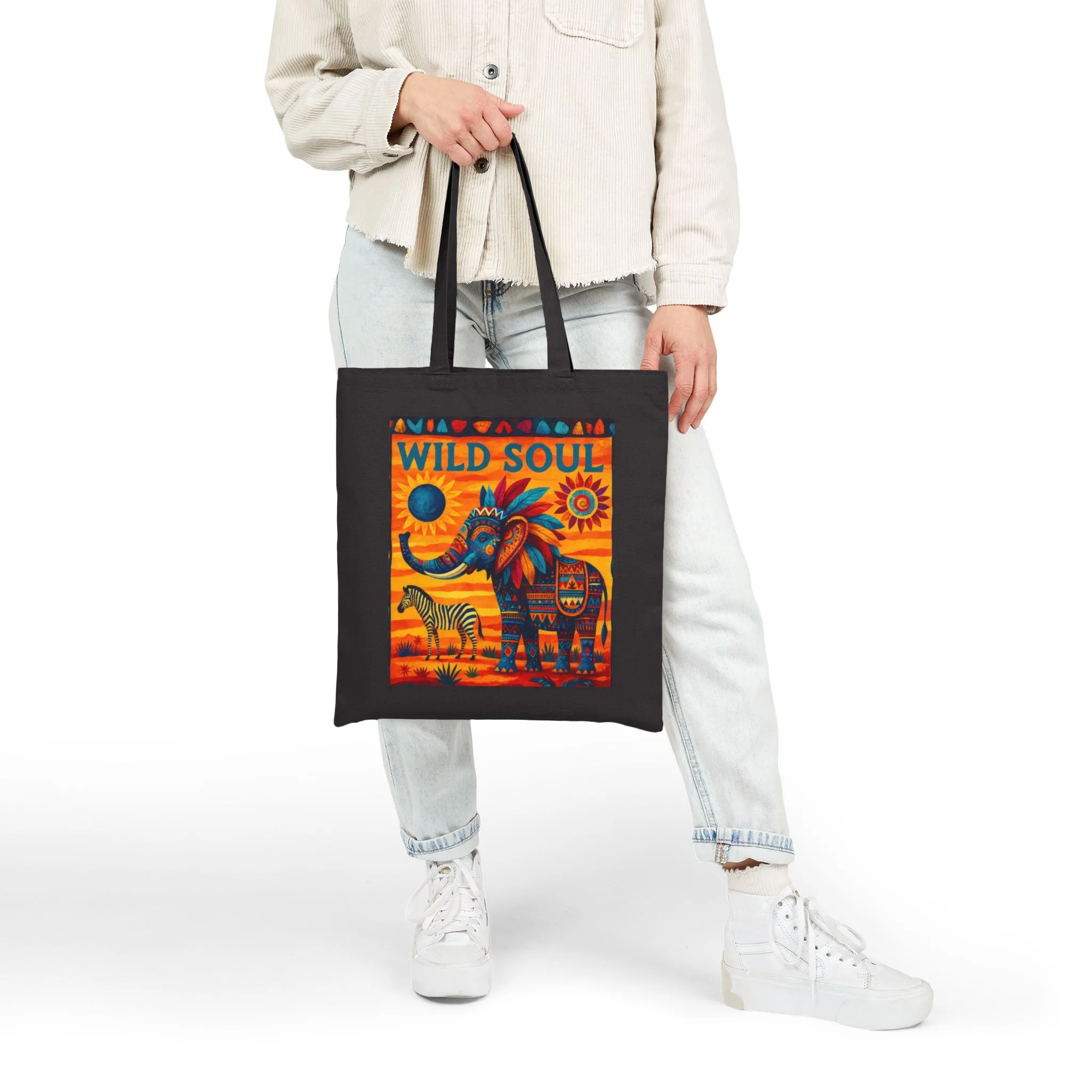 Wild Soul Elephant Tote Bag, Boho Canvas Bag, Eco-Friendly Reusable Shopping Tote, Perfect for Gifts & Everyday Use - Image 9