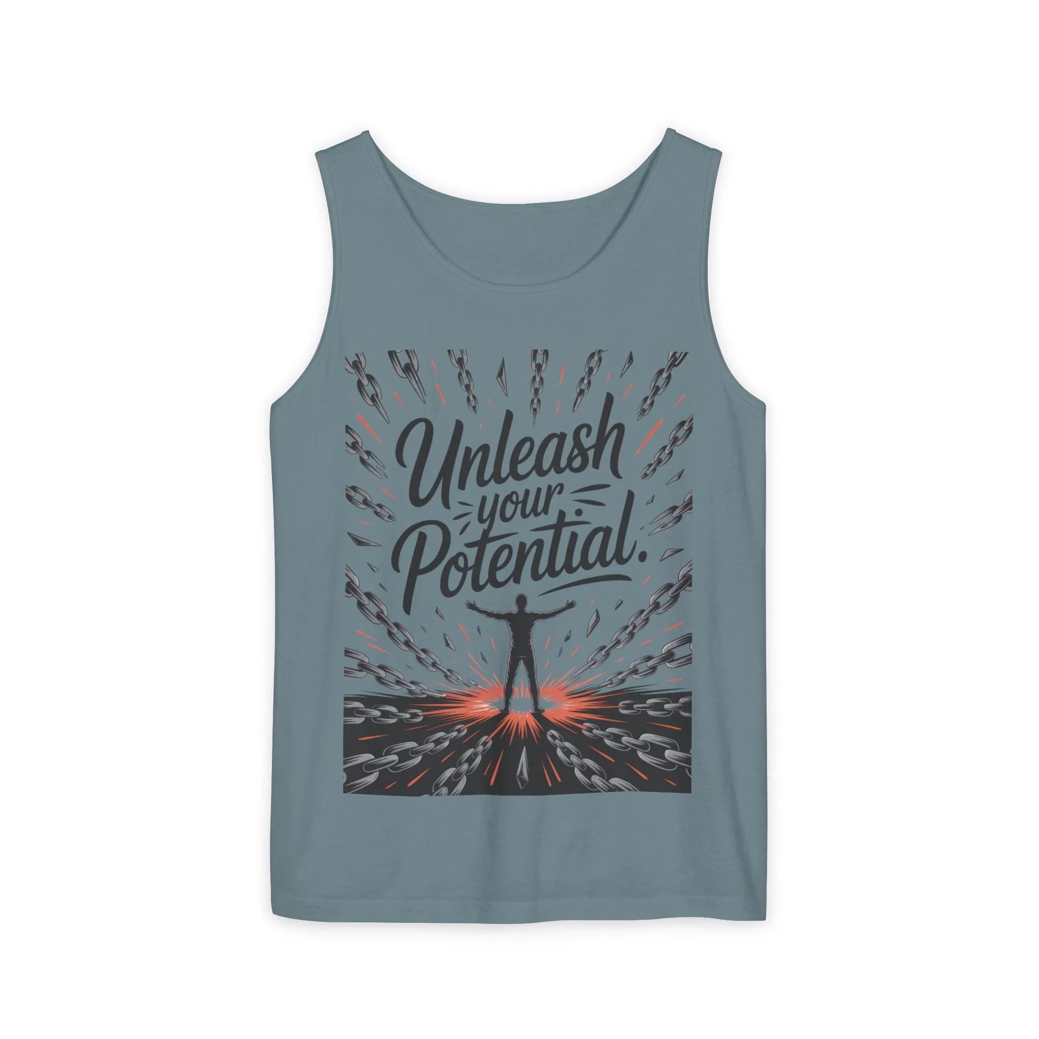 Men s Motivational Tank Top, Unleash Your Potential Graphic, Inspirational Gym Wear, Fitness Apparel, Summer Top, Gift for Him - Image 14