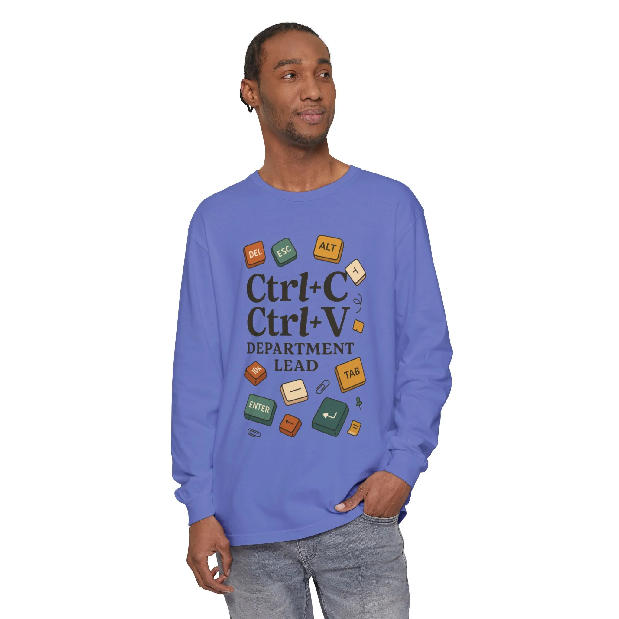 Graphic Long Sleeve Tee, Ctrl+C Ctrl+V Department Lead, Funny Office Humor Shirt, Programmer Gift, Tech Nerd Tee, IT Department Apparel - Image 17