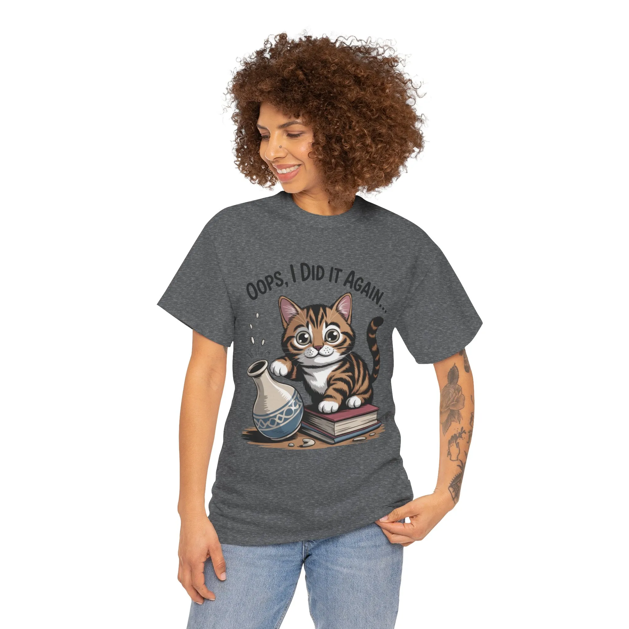 Playful Cat Women's Tee, Funny Oops I Did It Again Design, Cat Lover Gift, Casual Wear, Birthday Gift, Pet Lover Tee, Women's Gift - Image 11