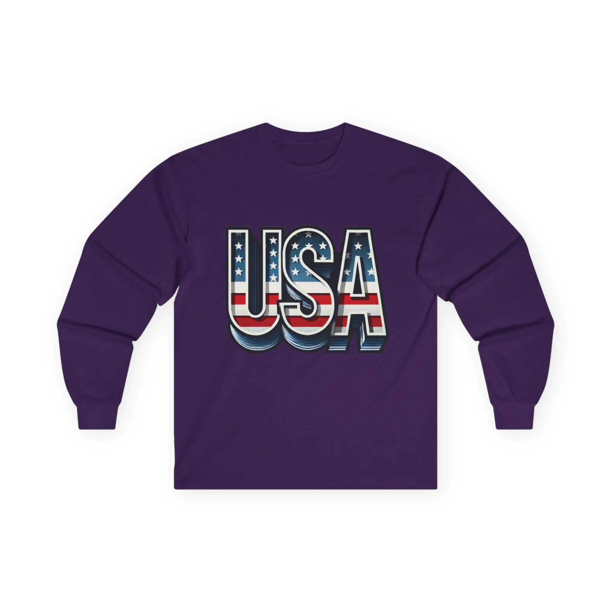 USA Graphic Long Sleeve Tee, Patriotic Shirt, Unisex Casual Wear, Independence Day Gift, Vintage Americana Apparel - Image 19