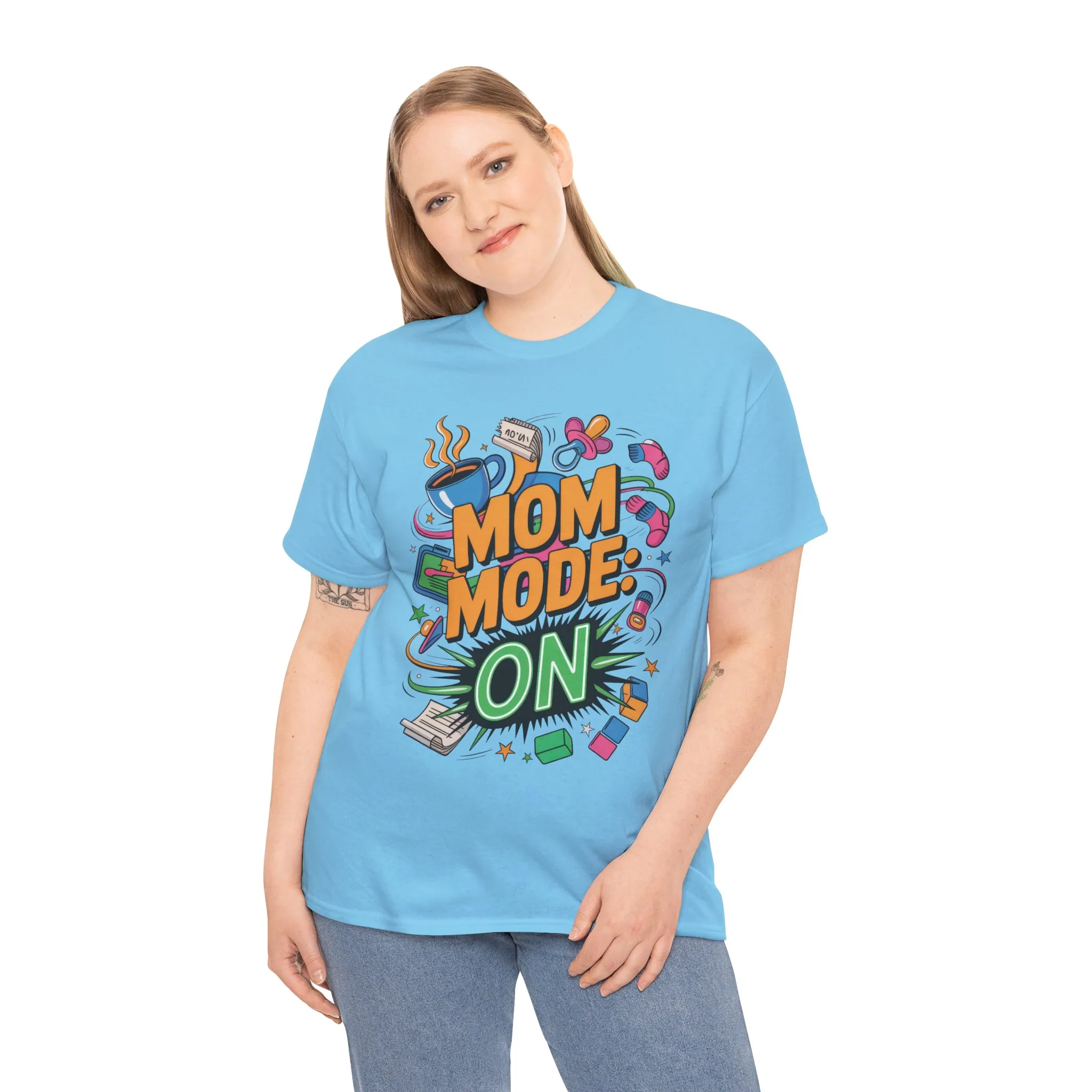 Mom Mode ON Cotton Tee, Funny Mom T-Shirt, Gift for Mothers, Parent Life Apparel, Mother's Day Humor T-Shirt, Cute Mama Life Graphic Tee - Image 10