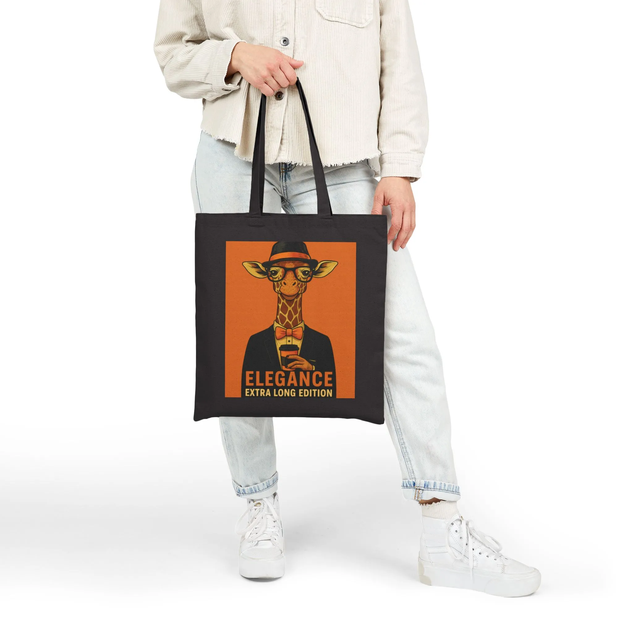 Elegant Giraffe Canvas Tote Bag, Eco-Friendly Fashion, Reusable Shopping, Gift for Animal Lovers, Unique Design, Stylish Carry-All - Image 8