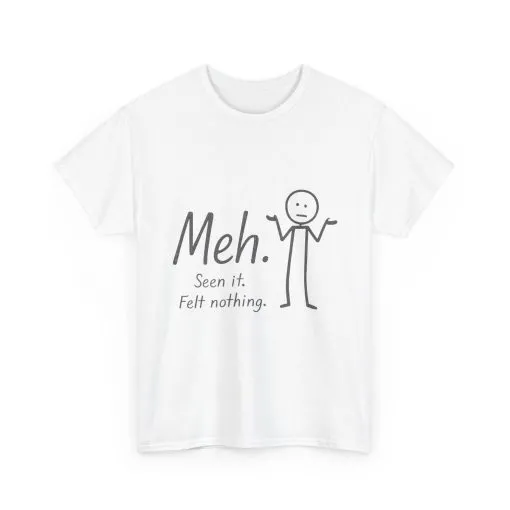 Funny Women's Heavy Cotton Tee, 'Meh' Graphic Shirt, Perfect Gift for Sarcastic Friends, Casual Wear, Birthdays, Everyday Humor, Comfy Tee - Image 2