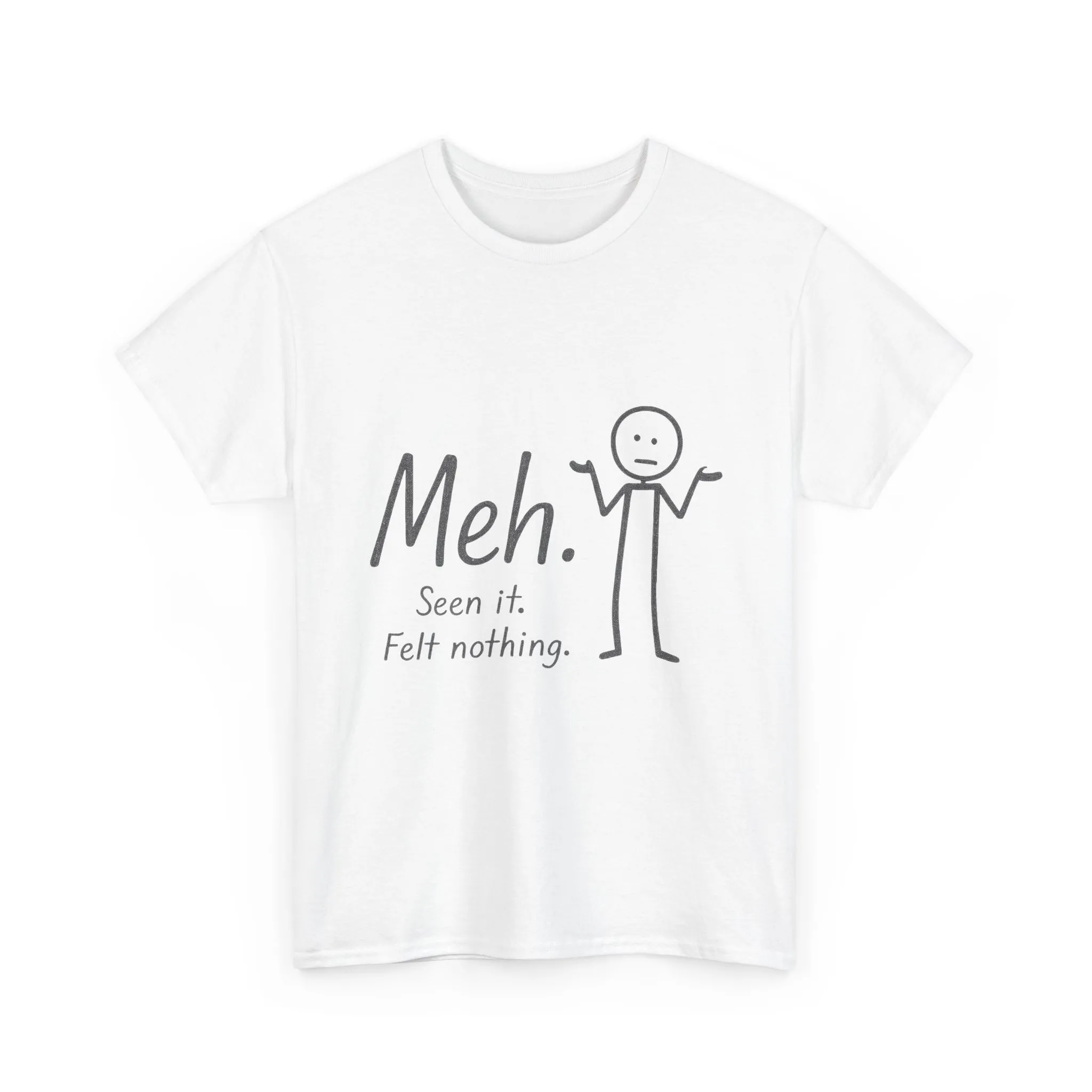 Funny Women's Heavy Cotton Tee, 'Meh' Graphic Shirt, Perfect Gift for Sarcastic Friends, Casual Wear, Birthdays, Everyday Humor, Comfy Tee - Image 2