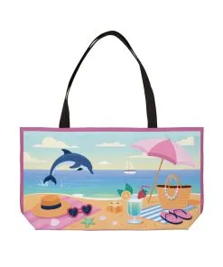 Vibrant Beach Weekender Tote Bag, Travel Bag, Shopping Tote, Coastal Style, Summer Vibe, Perfect for Vacation, Beach Days, Family Outings