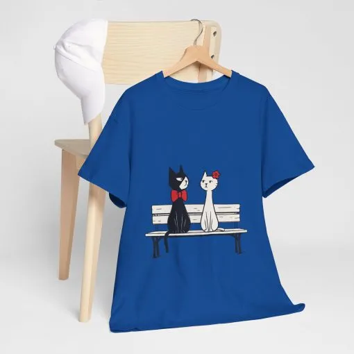 Cute Cat Lovers Tee, Unisex Heavy Cotton Tee for Pet Owners, Funny Cat Shirt, Gift for Cat Lovers, Casual T-Shirt, Animal Art Tee - Image 17