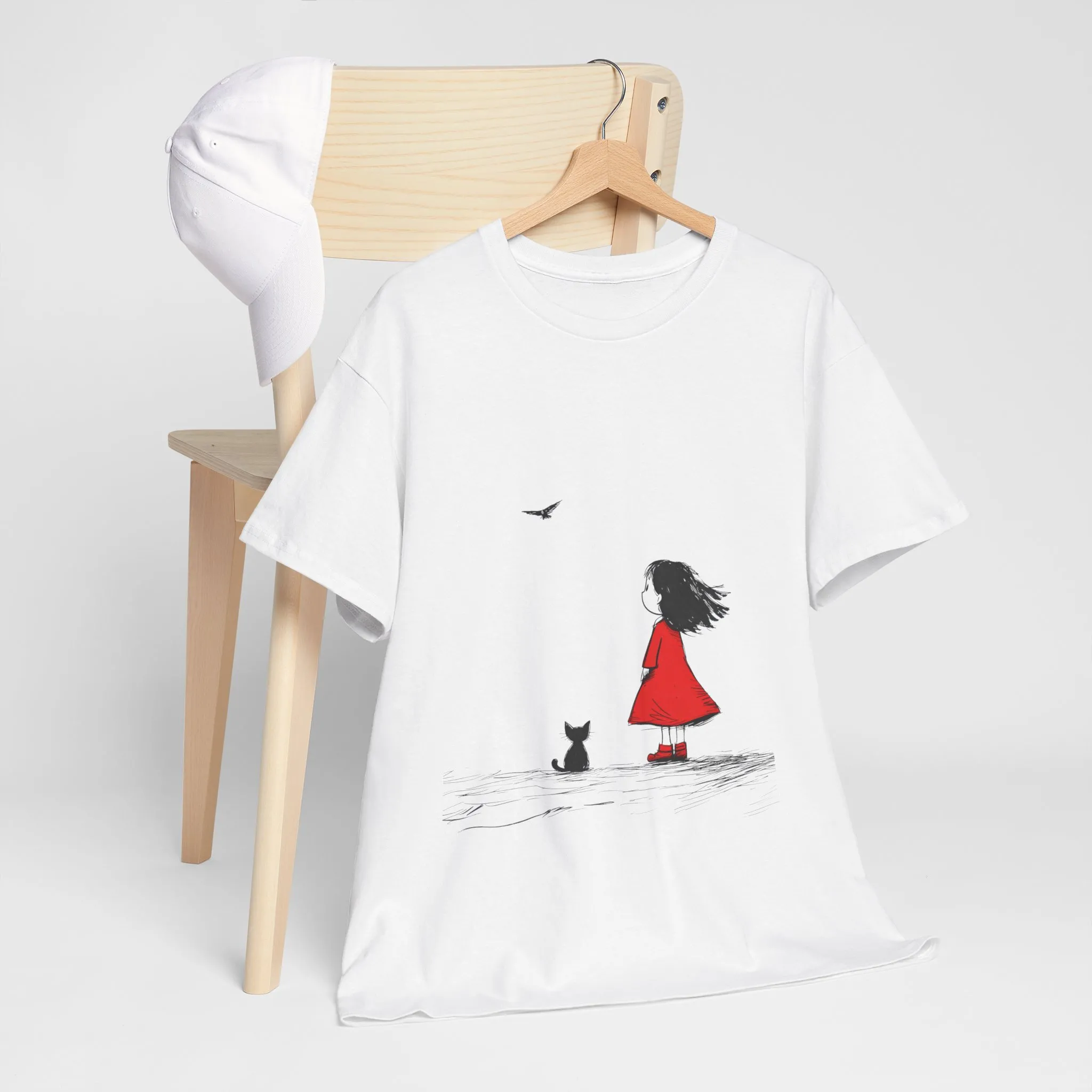 Cat Lover Tee, Cute Graphic T-Shirt, Cat & Girl Design, Gift for Cat Owners, Casual Stylish Unisex Cotton Shirt, Women's Cotton T-Shirt - Image 4