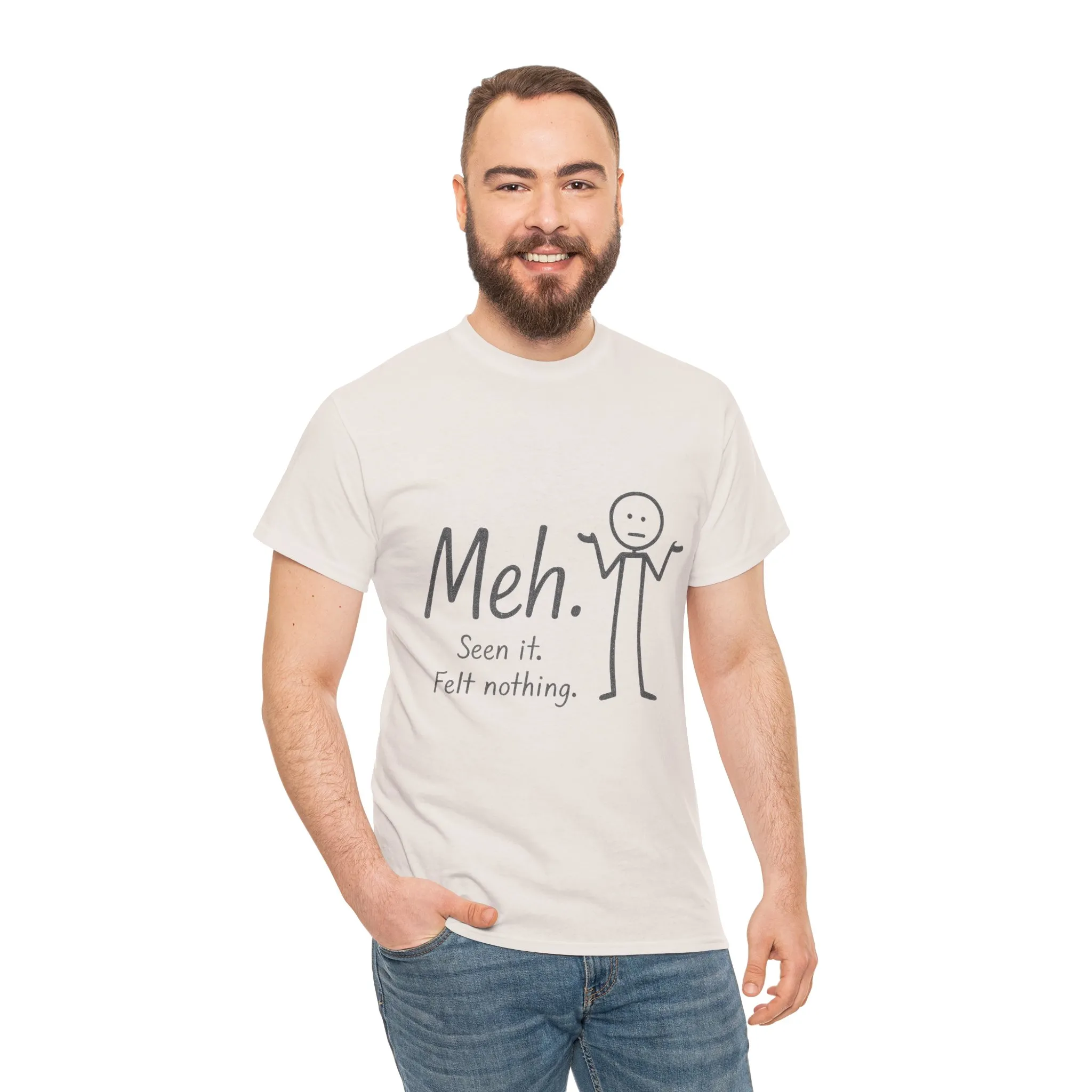 Meh. Heavy Cotton Men's Tee, Comfortable & Casual Humor Shirt, Gift for Friends, Relaxed Fit for Everyday Wear, Ideal for Birthdays, Moods - Image 10