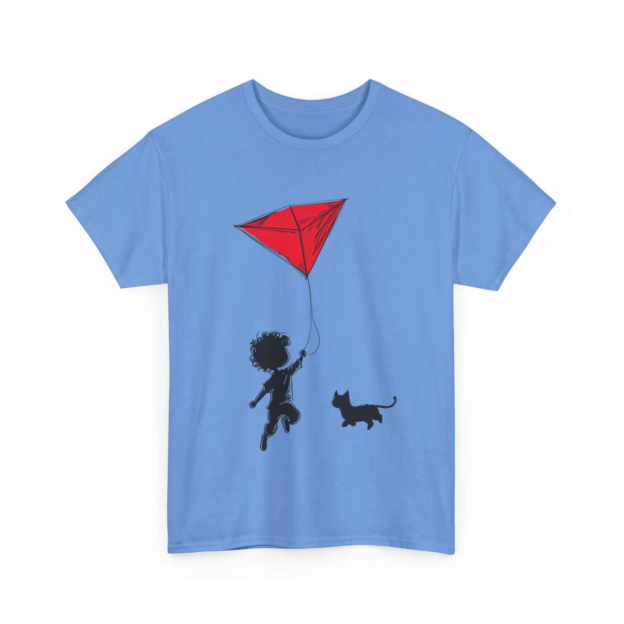 Cute Kid and Cat Design T-Shirt, Playful Gift for Cat Lovers, Summer Style, Cat Lover T-Shirt, Gift for Cat Owners, Women's Cotton T-Shirt - Image 15