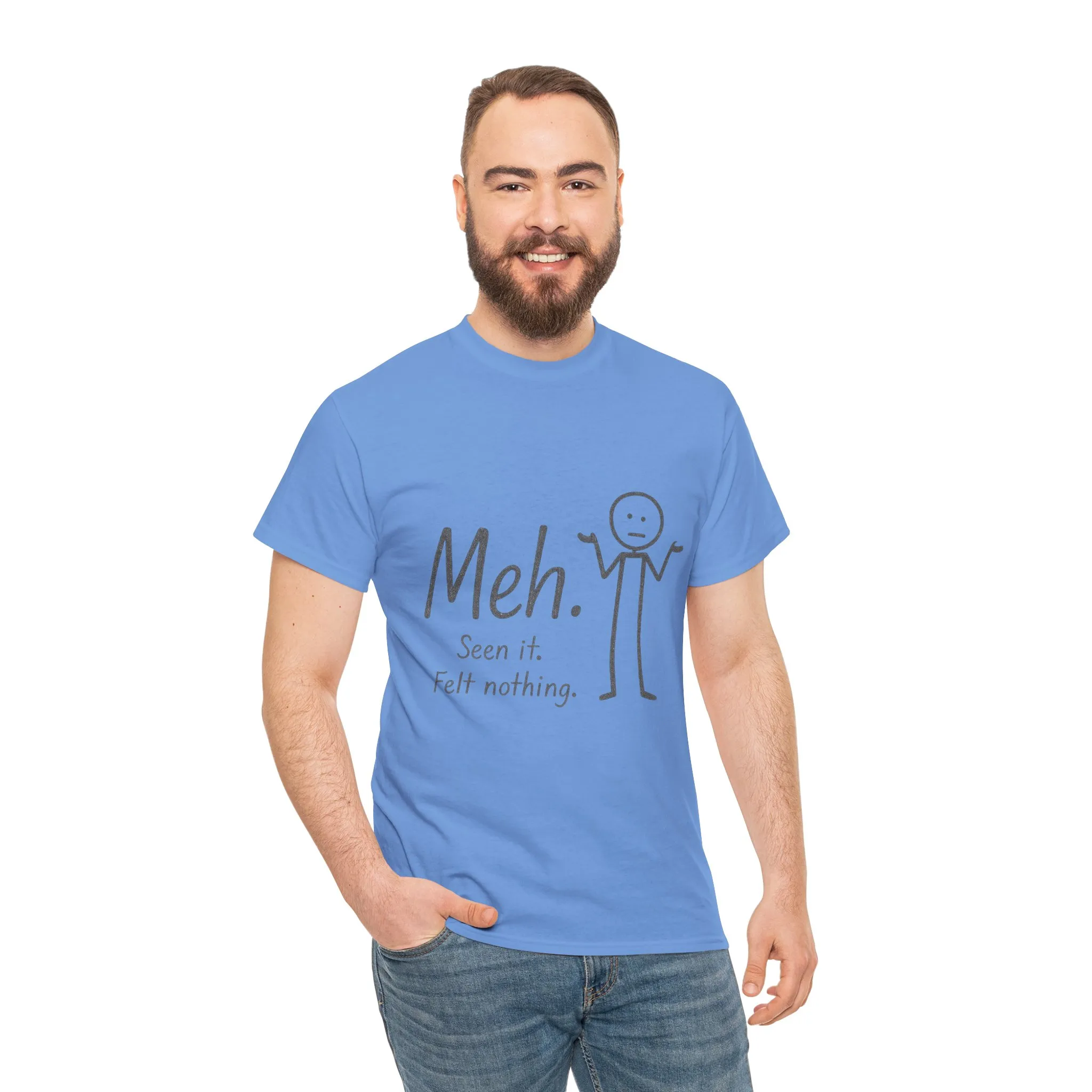 Meh. Heavy Cotton Men's Tee, Comfortable & Casual Humor Shirt, Gift for Friends, Relaxed Fit for Everyday Wear, Ideal for Birthdays, Moods - Image 21
