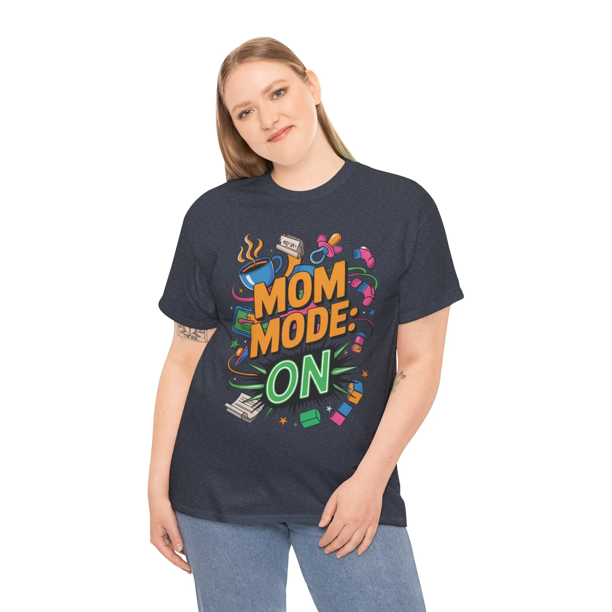 Mom Mode ON Cotton Tee, Funny Mom T-Shirt, Gift for Mothers, Parent Life Apparel, Mother's Day Humor T-Shirt, Cute Mama Life Graphic Tee - Image 28