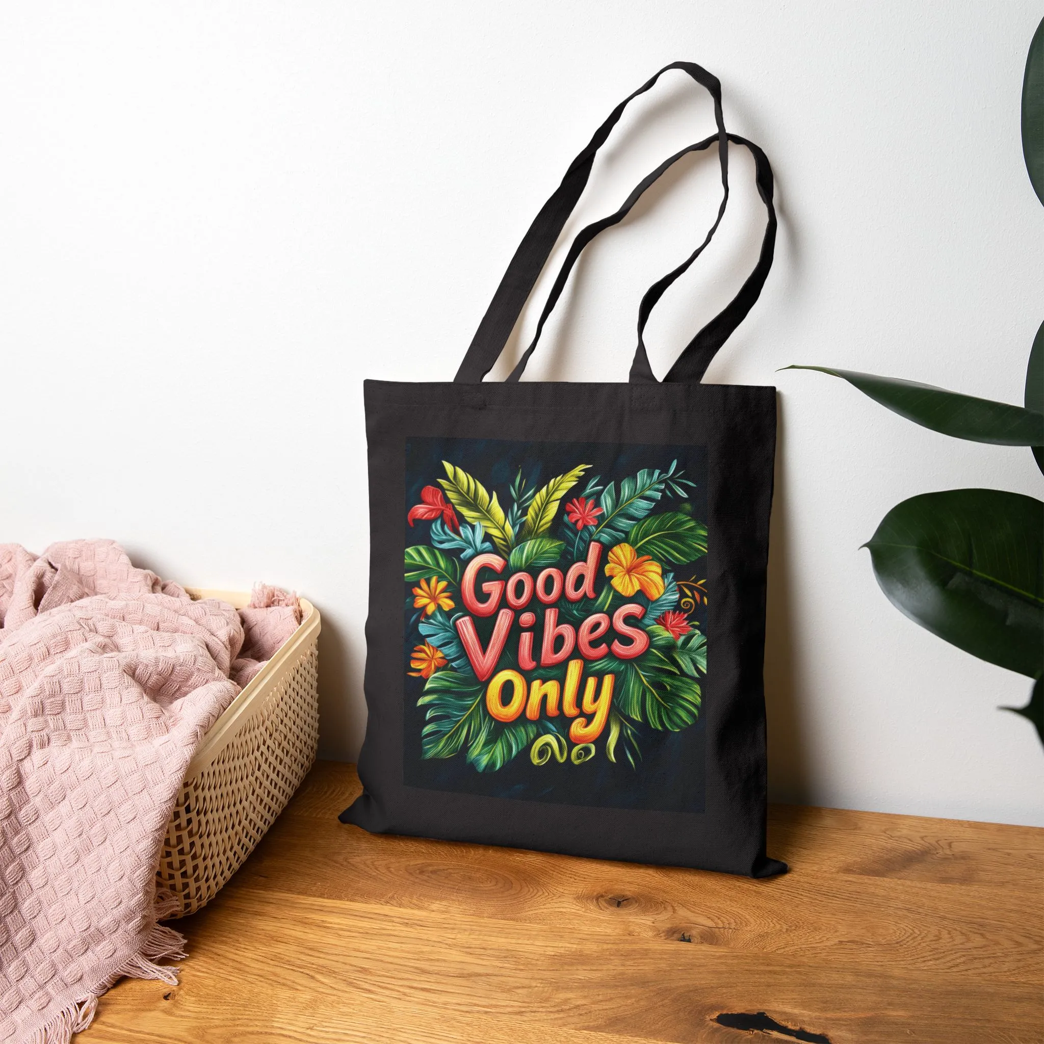 Good Vibes Only Tote Bag | Eco-Friendly Cotton Bag, Beach Bag, Shopper, Gift for Friends, Positive Energy Bag - Image 4
